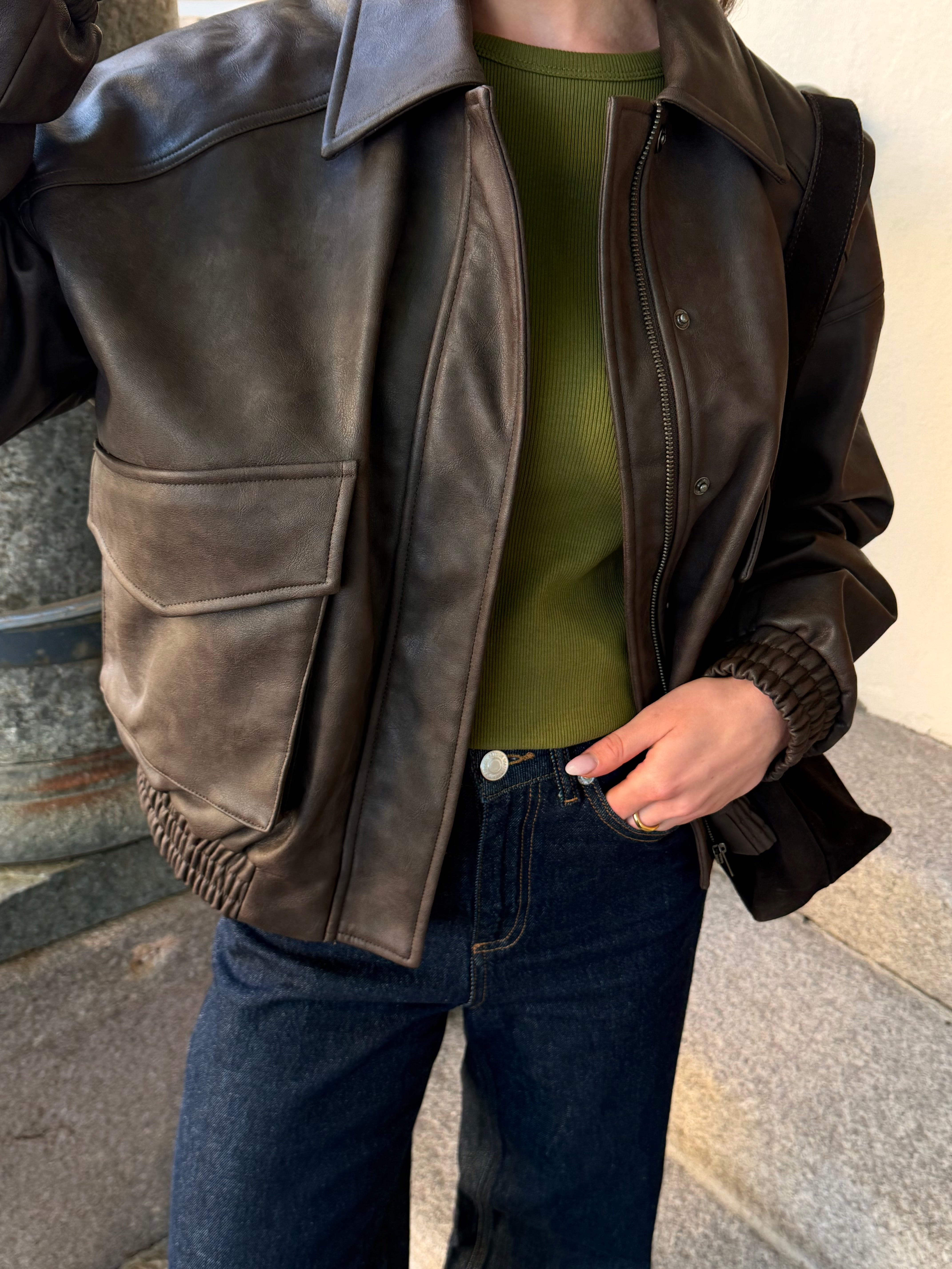 PCARIANA BOMBER JACKET - Chicory Coffee