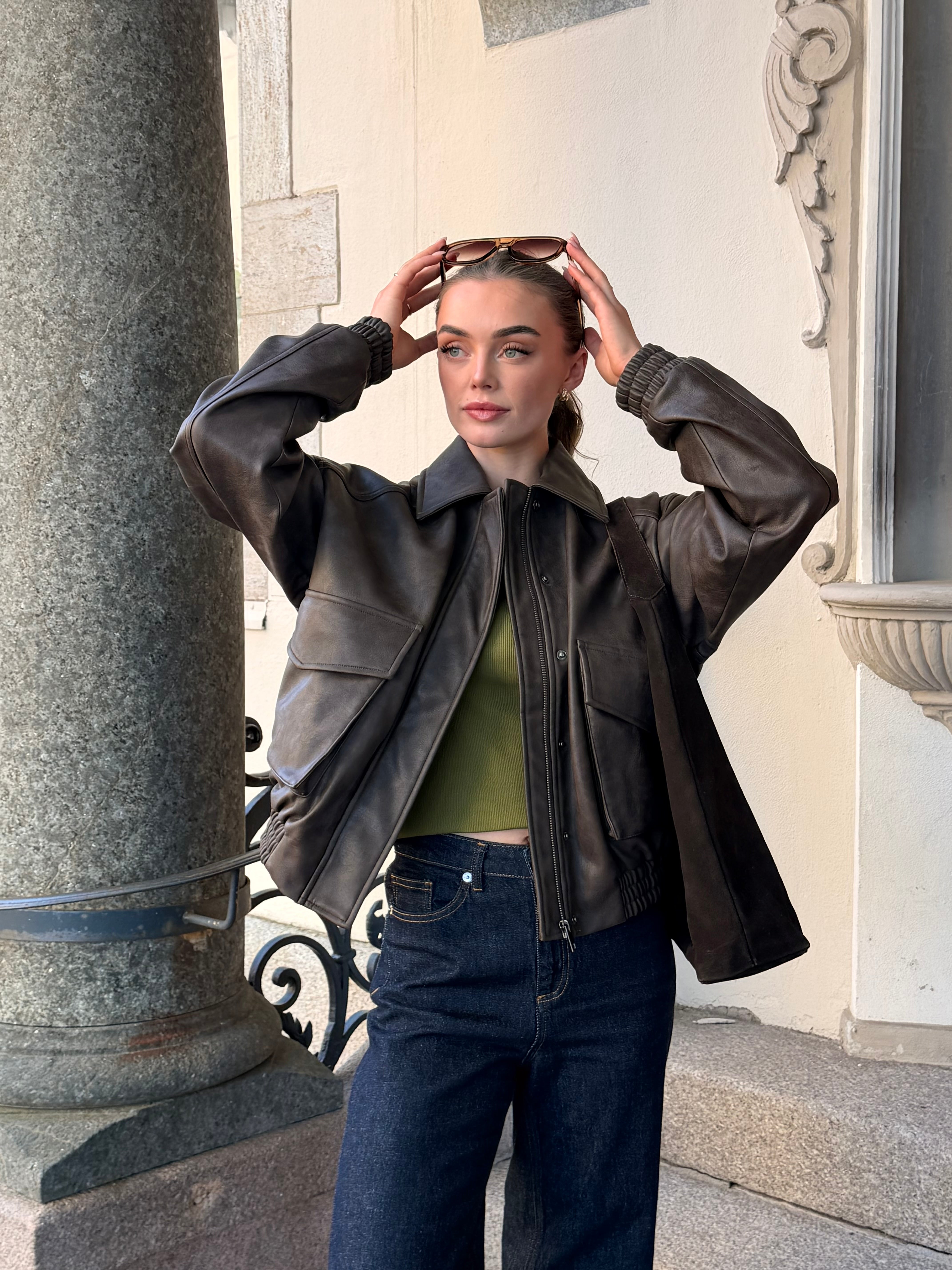 PCARIANA BOMBER JACKET - Chicory Coffee