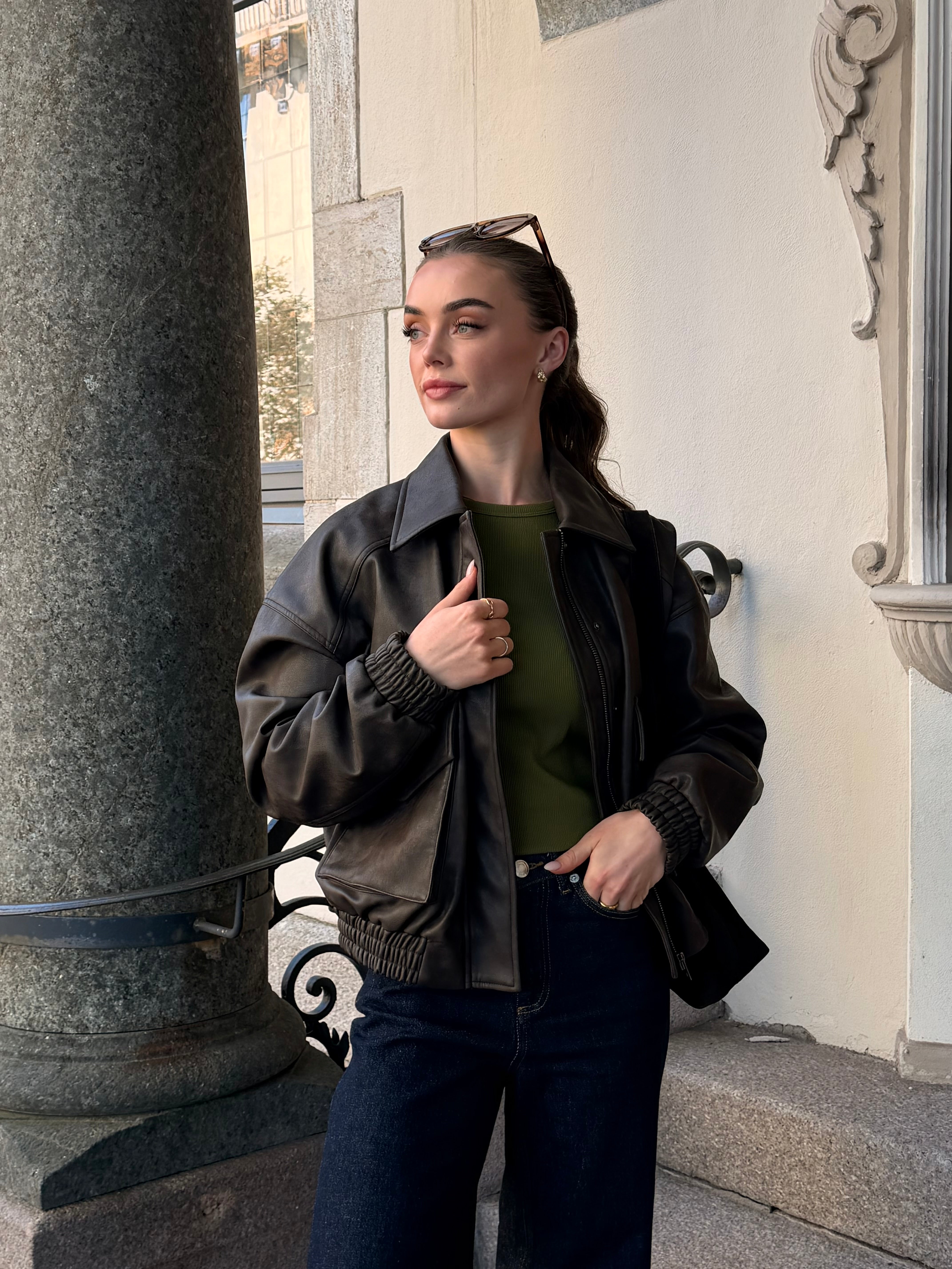 PCARIANA BOMBER JACKET - Chicory Coffee