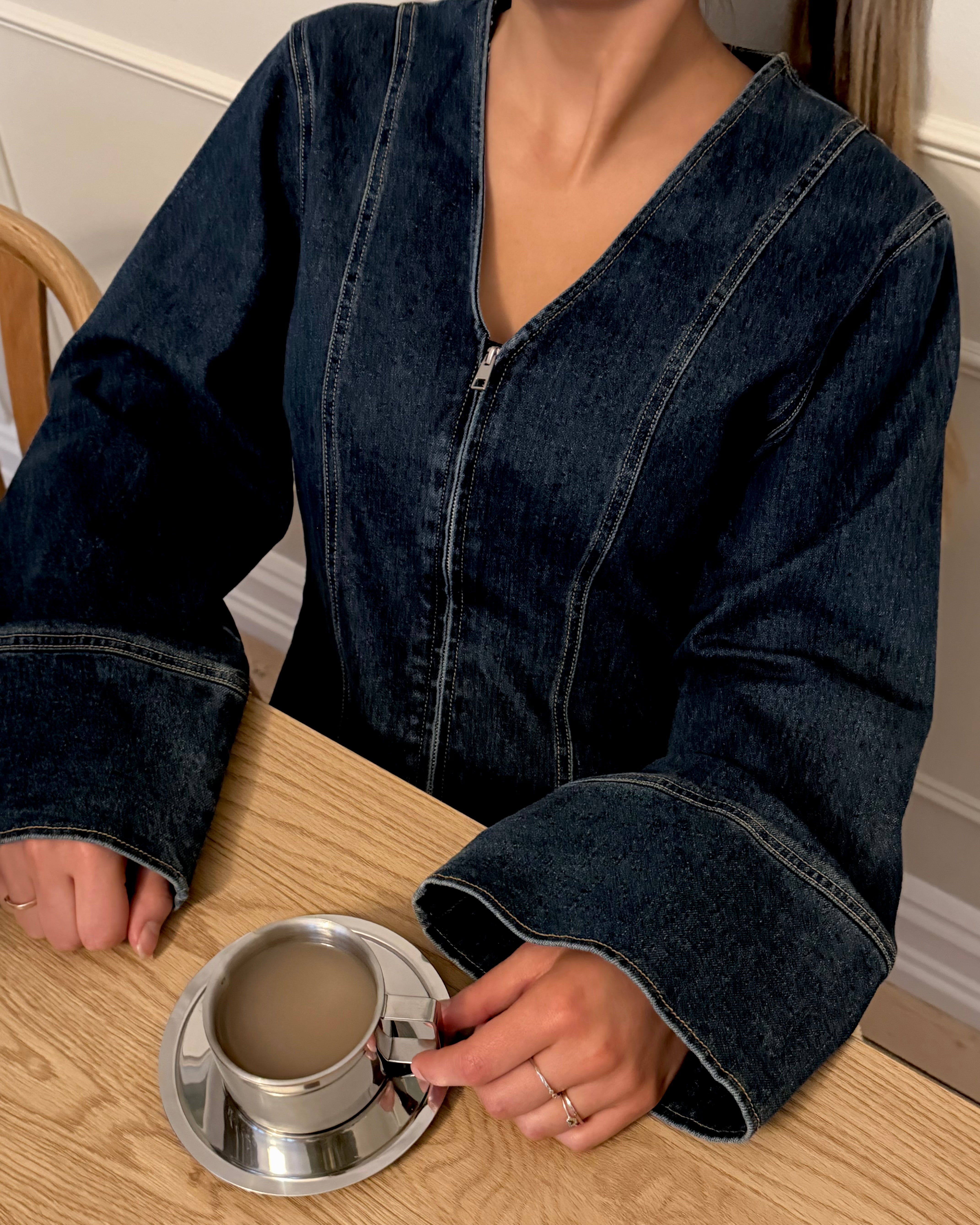 PCFLORA Denim Shirt - Dark Blue Denim