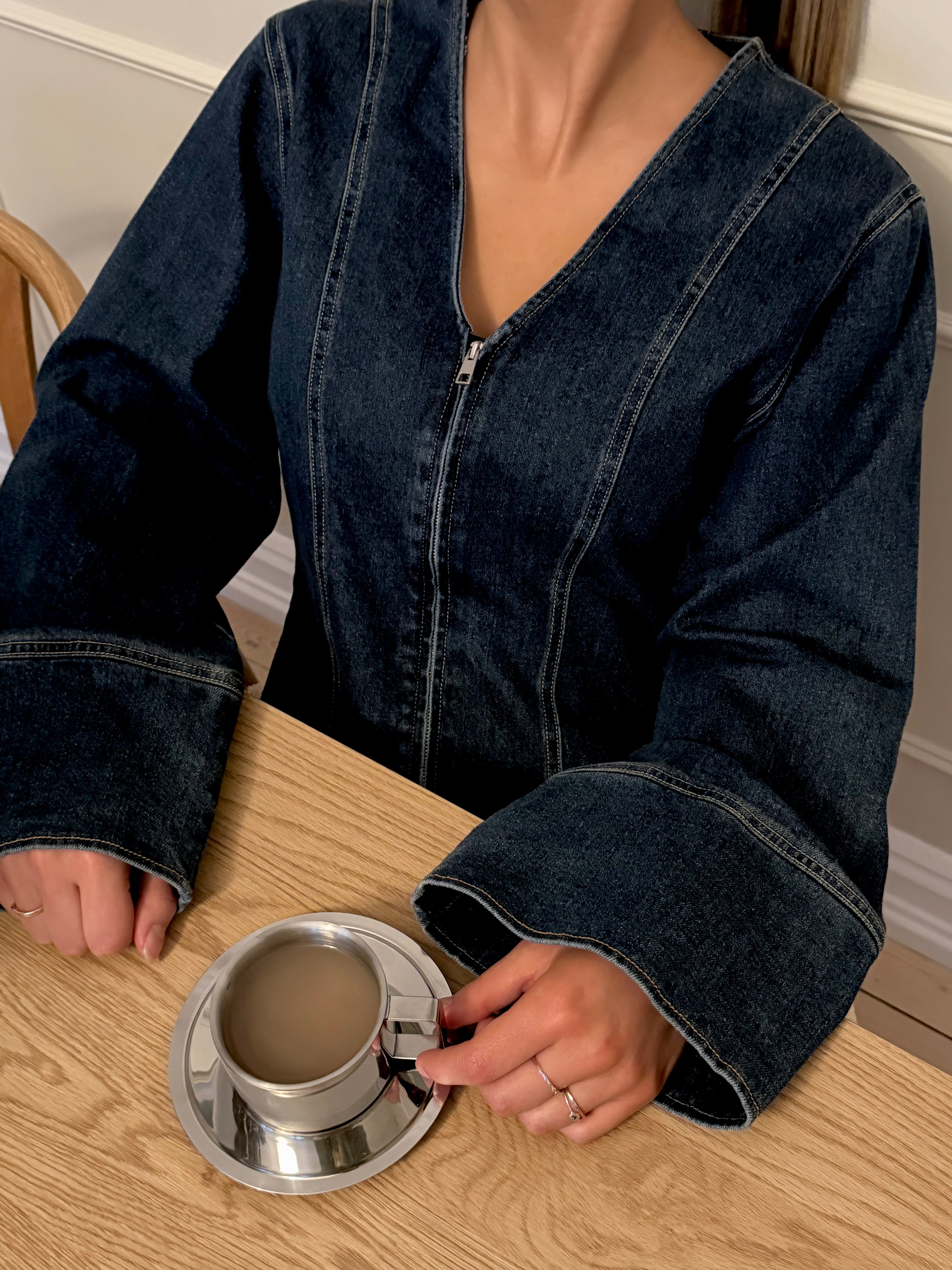 PCFLORA Denim Shirt - Dark Blue Denim