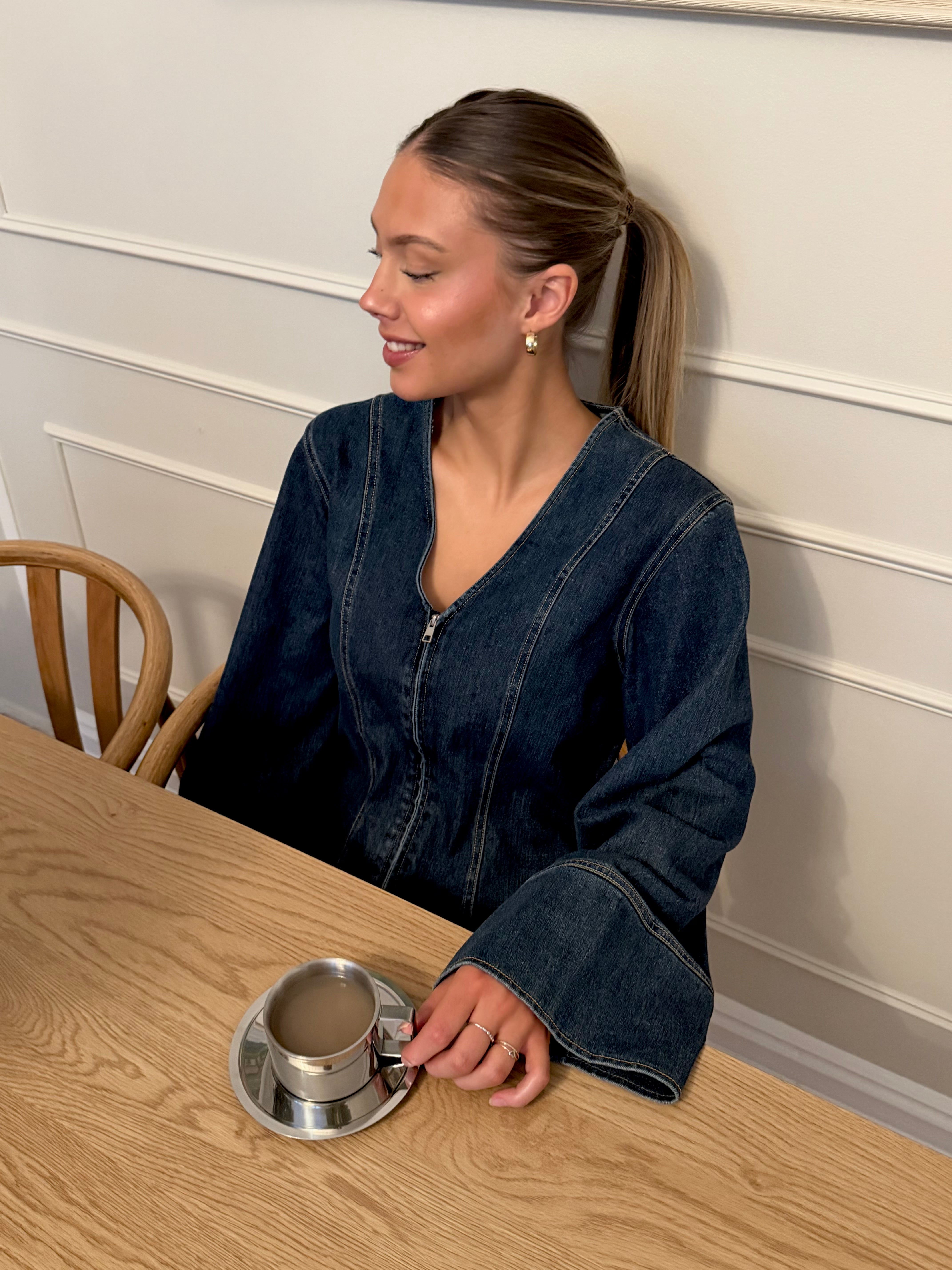 PCFLORA Denim Shirt - Dark Blue Denim