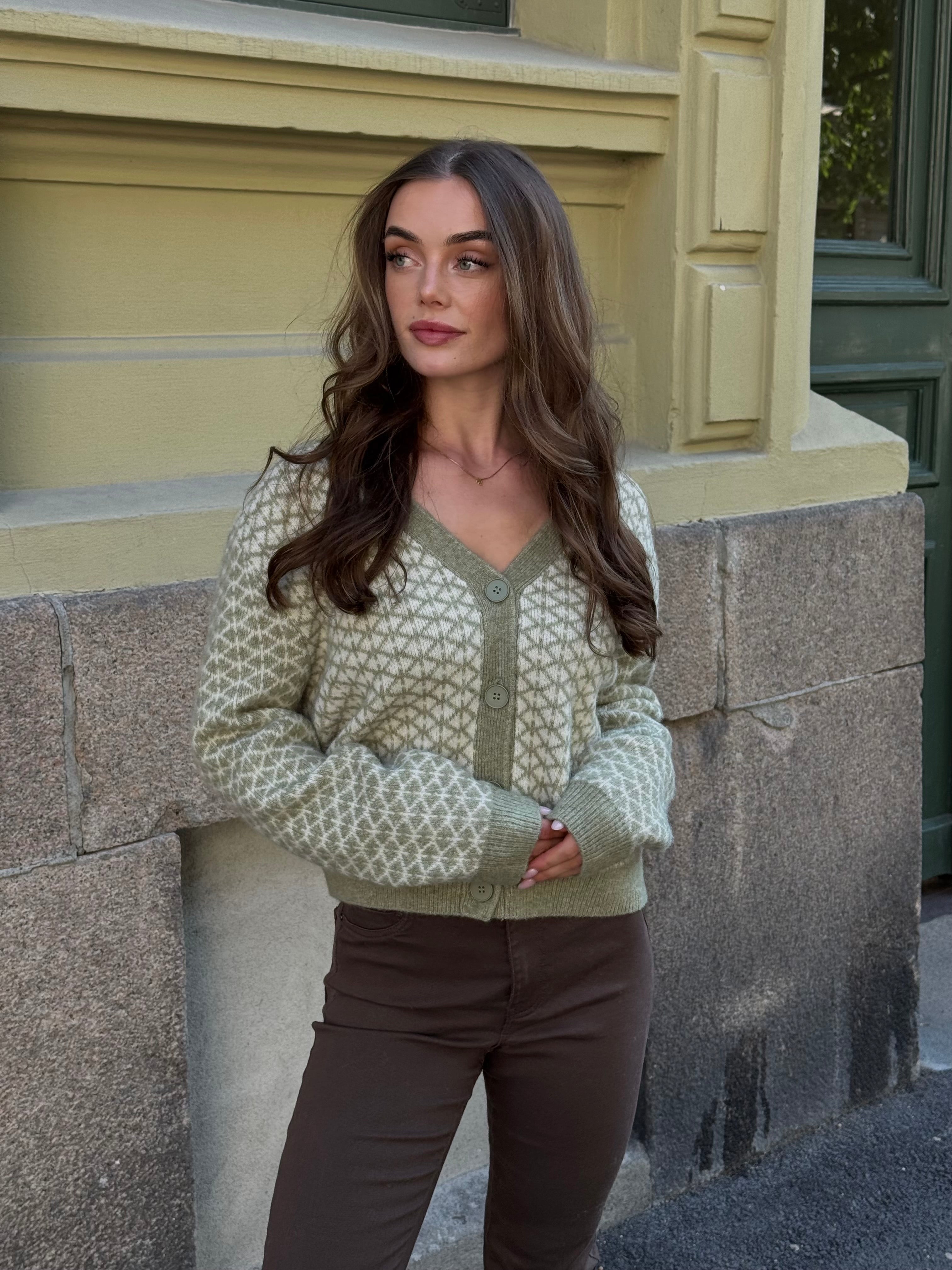 VMLOVE Knitted Cardigan - Oil Green
