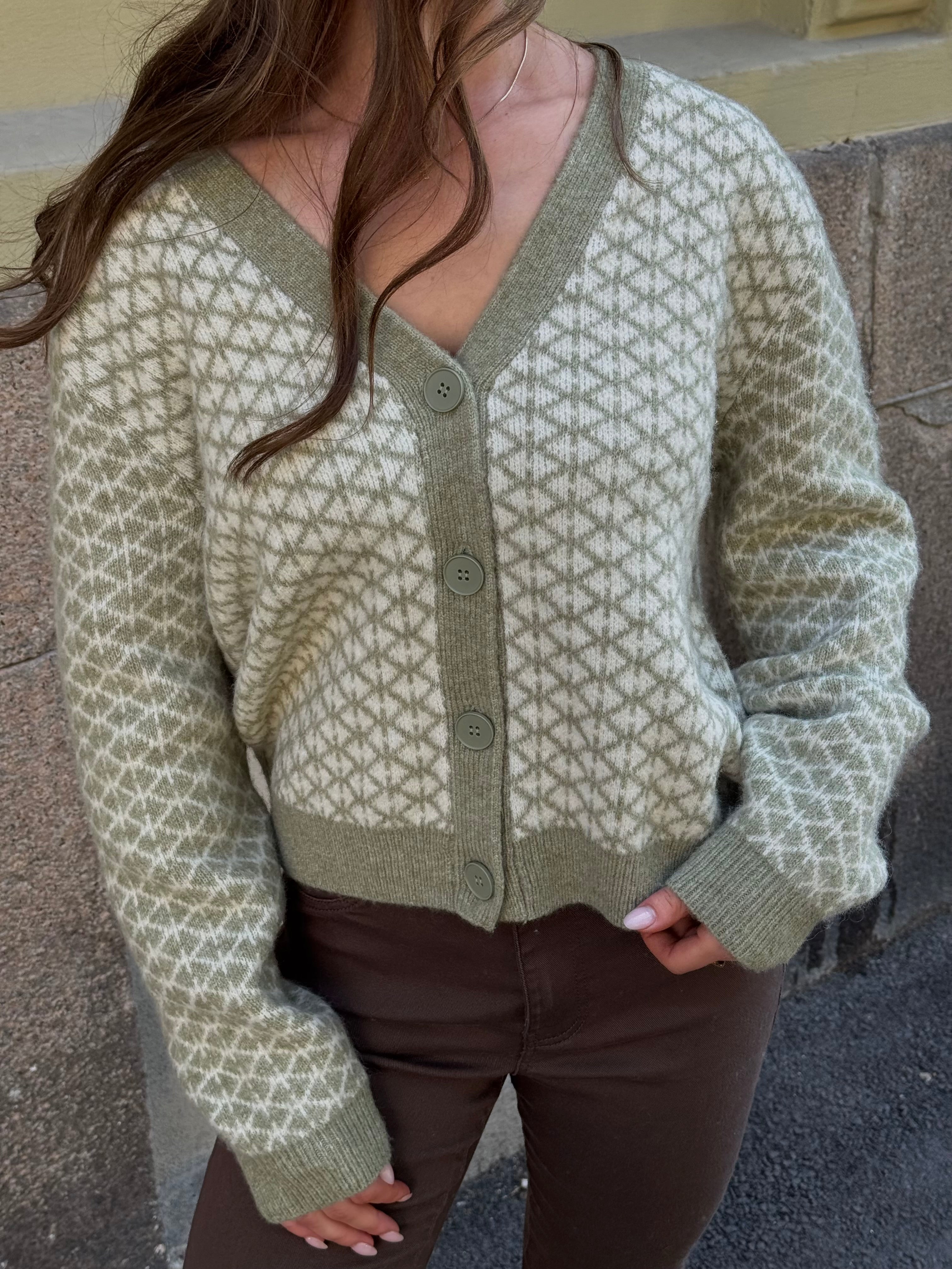 VMLOVE Knitted Cardigan - Oil Green