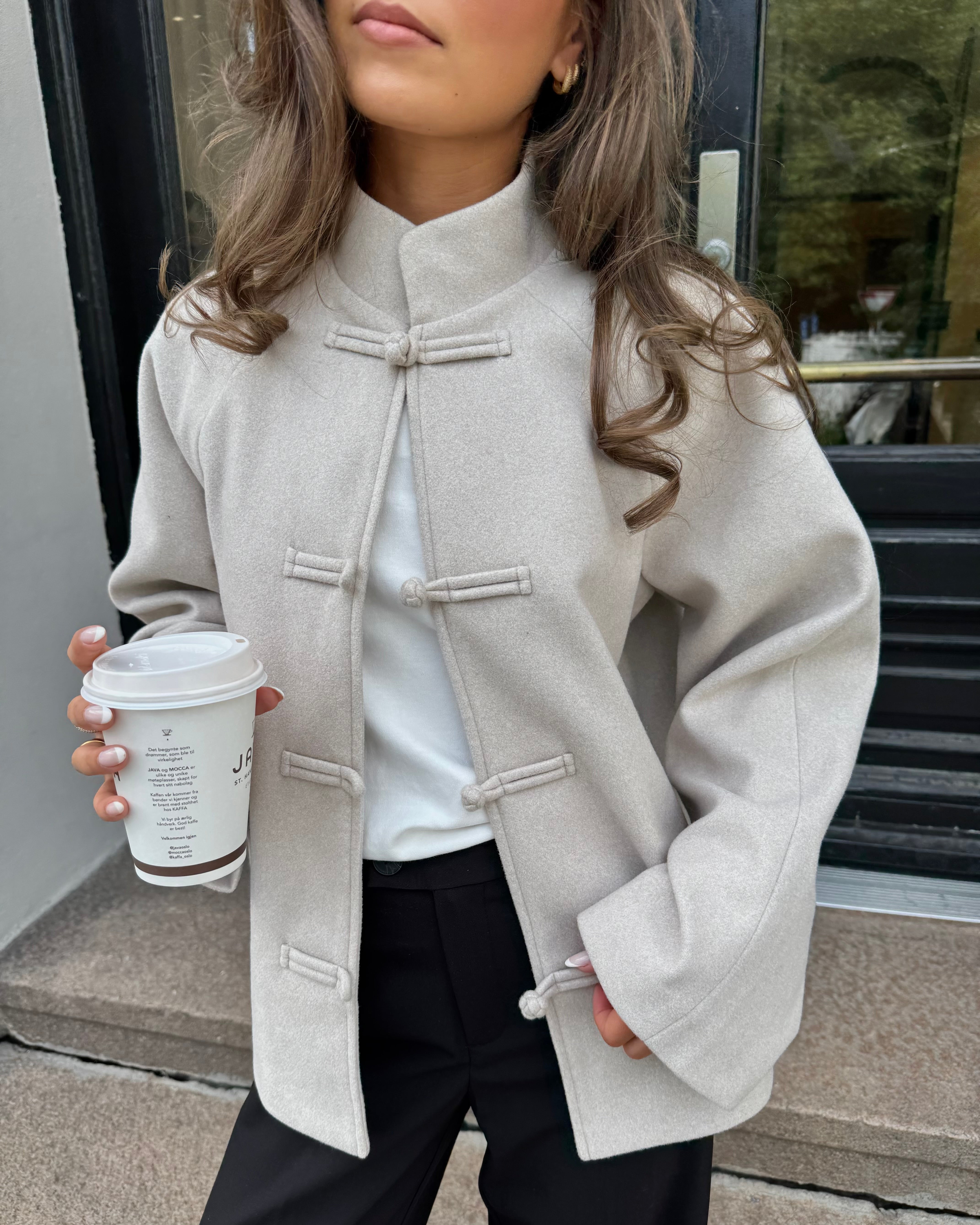 PCAIKEN JACKET - Greige