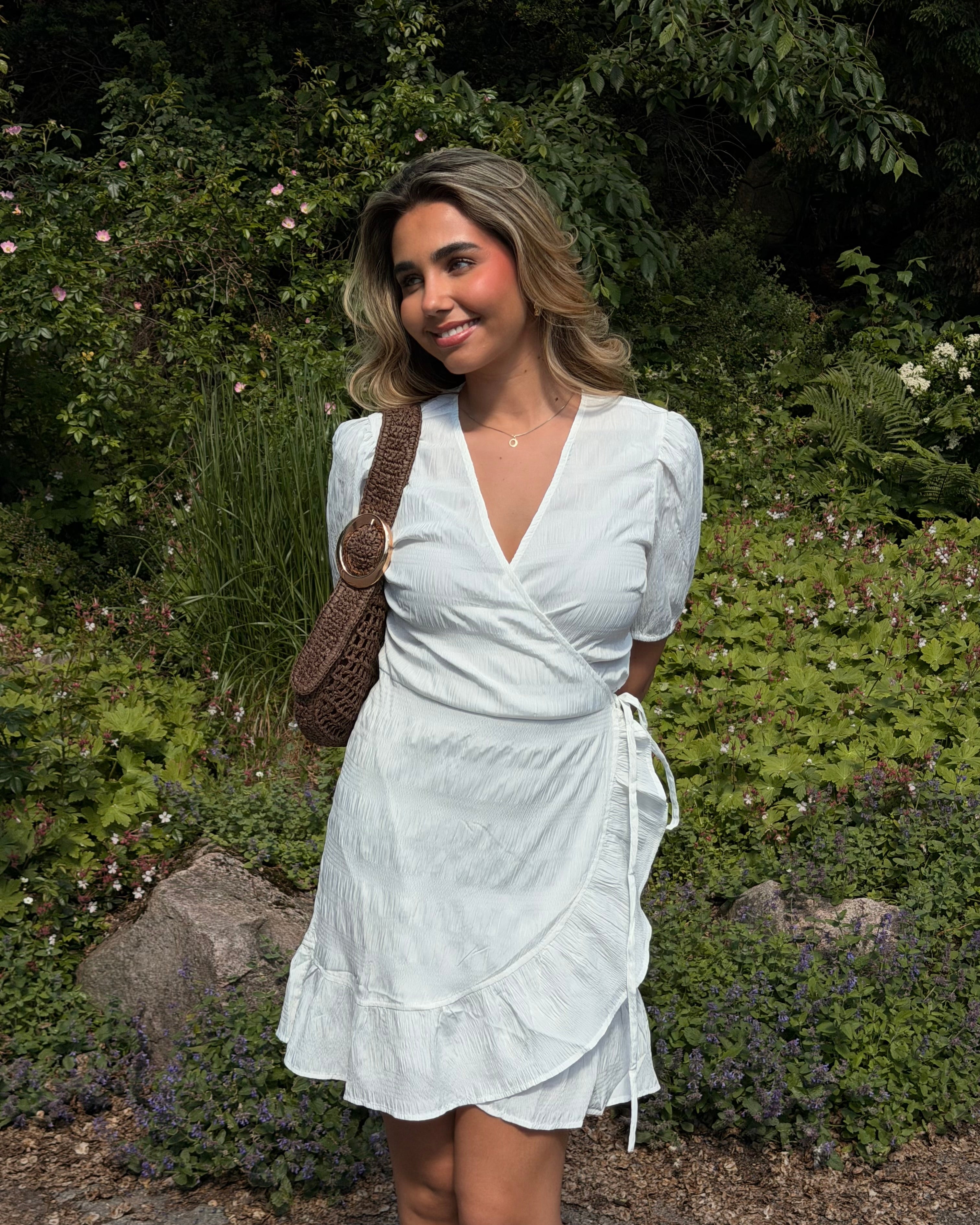 PCMOPPI Short Dress - Cloud Dancer