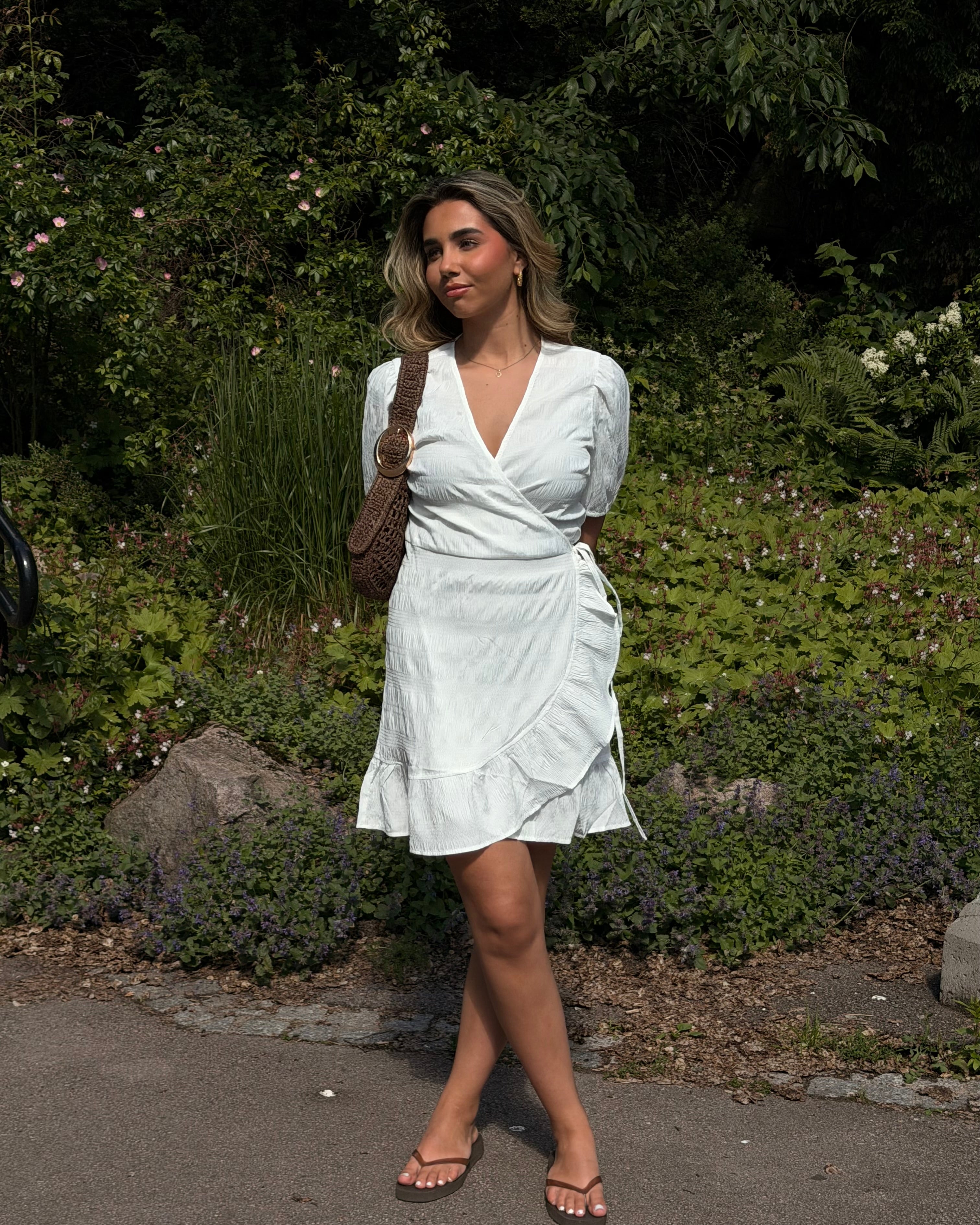 PCMOPPI Short Dress - Cloud Dancer