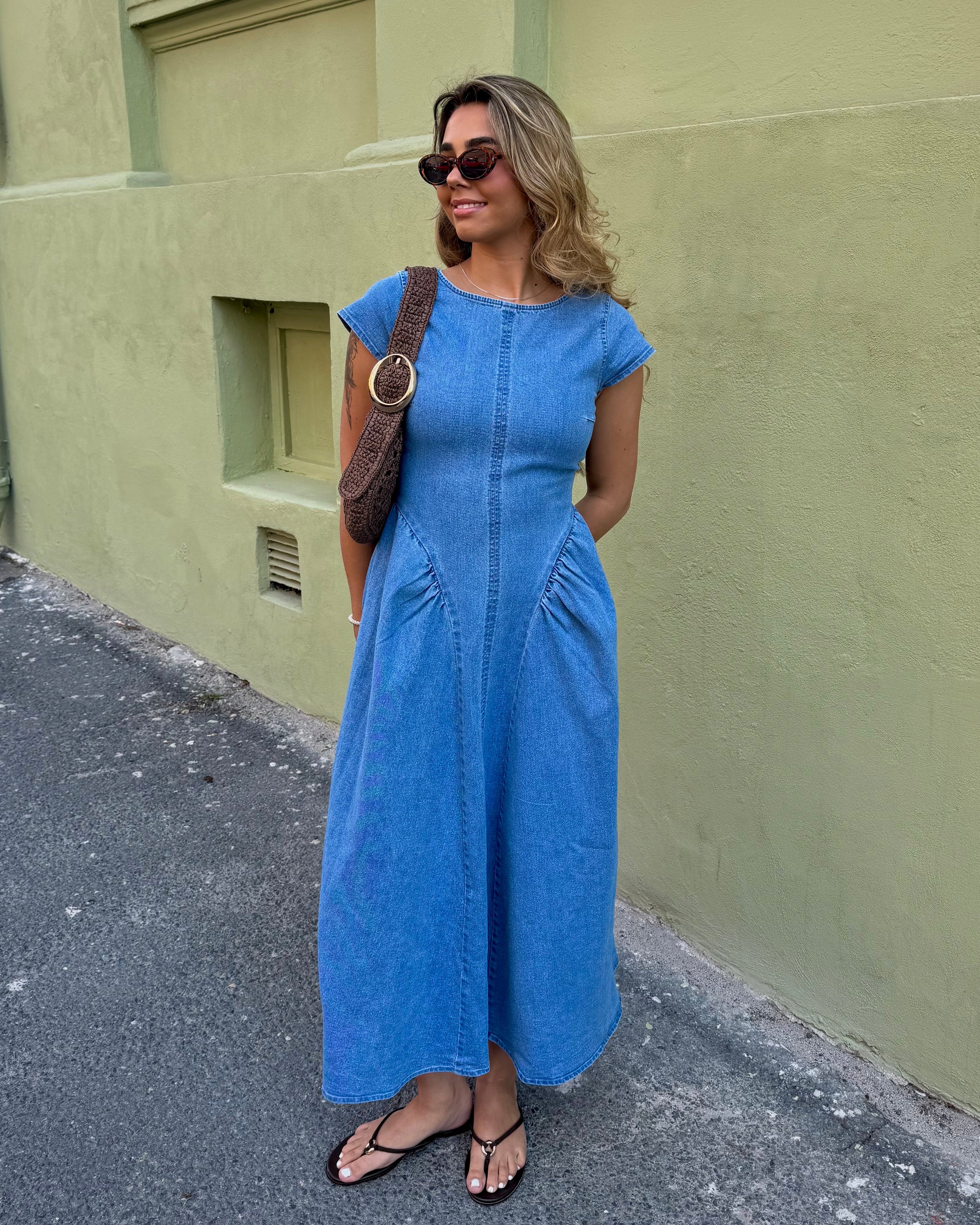 VMKIARA Long Dress - Medium Blue Denim
