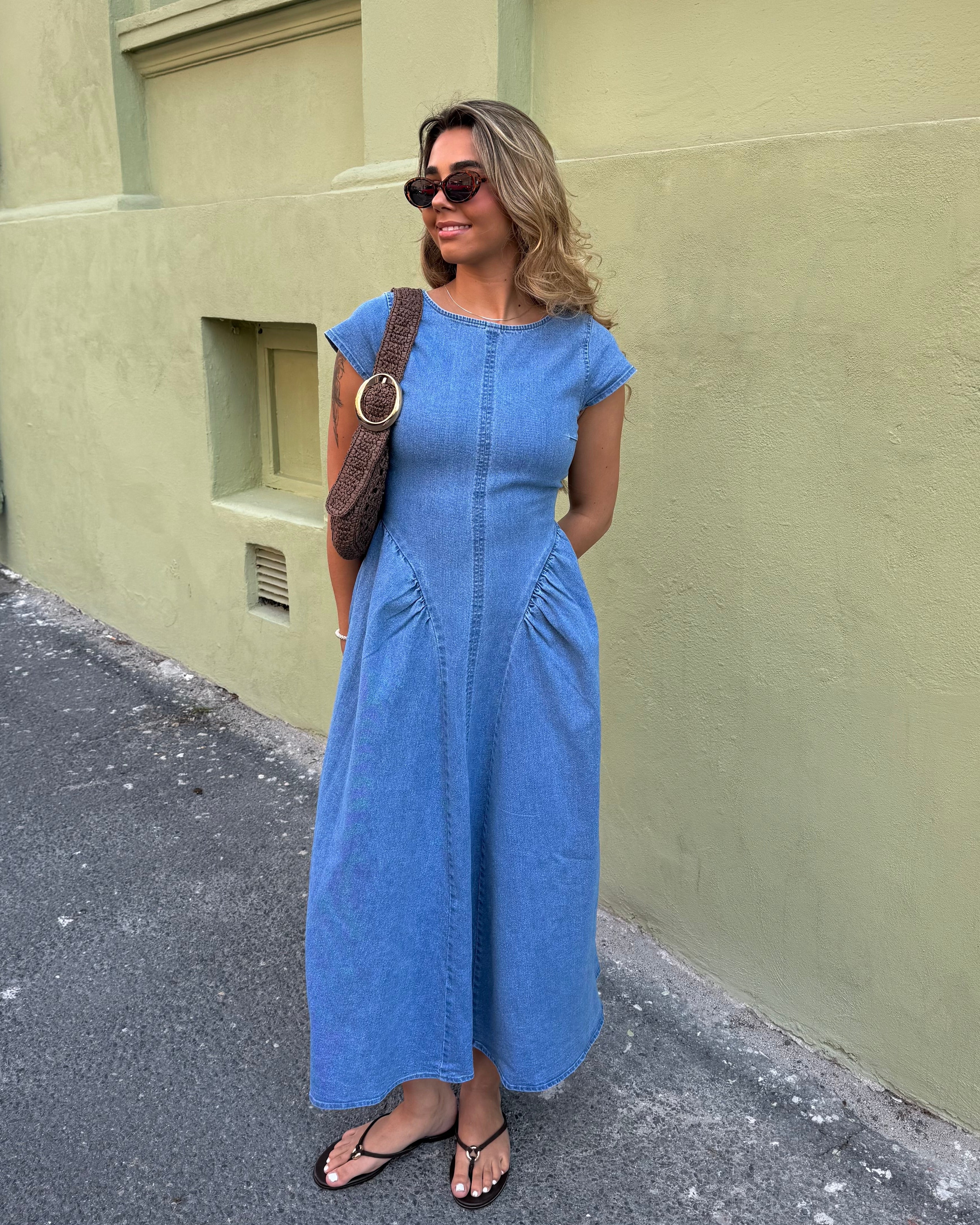 VMKIARA Long Dress - Medium Blue Denim
