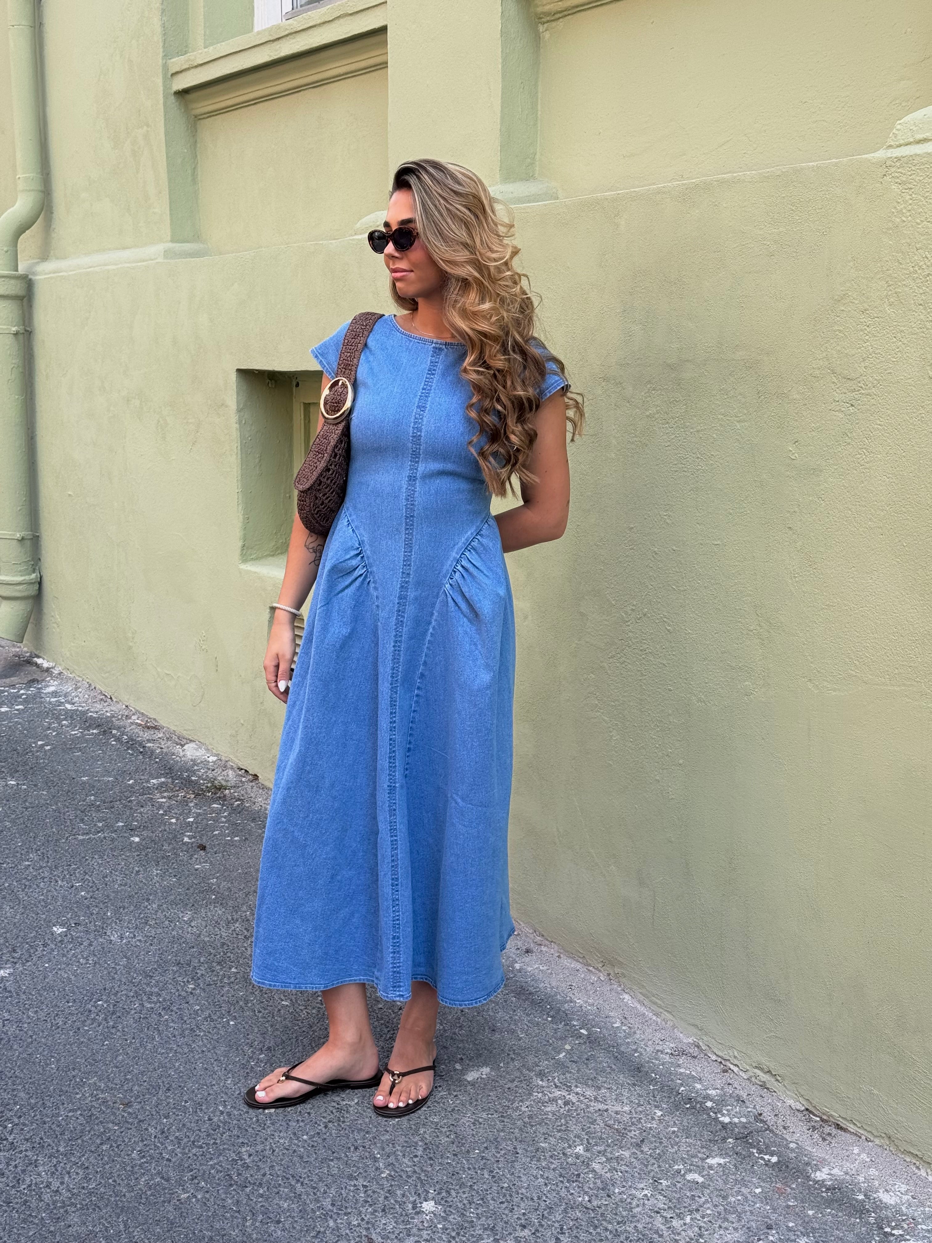 VMKIARA Long Dress - Medium Blue Denim