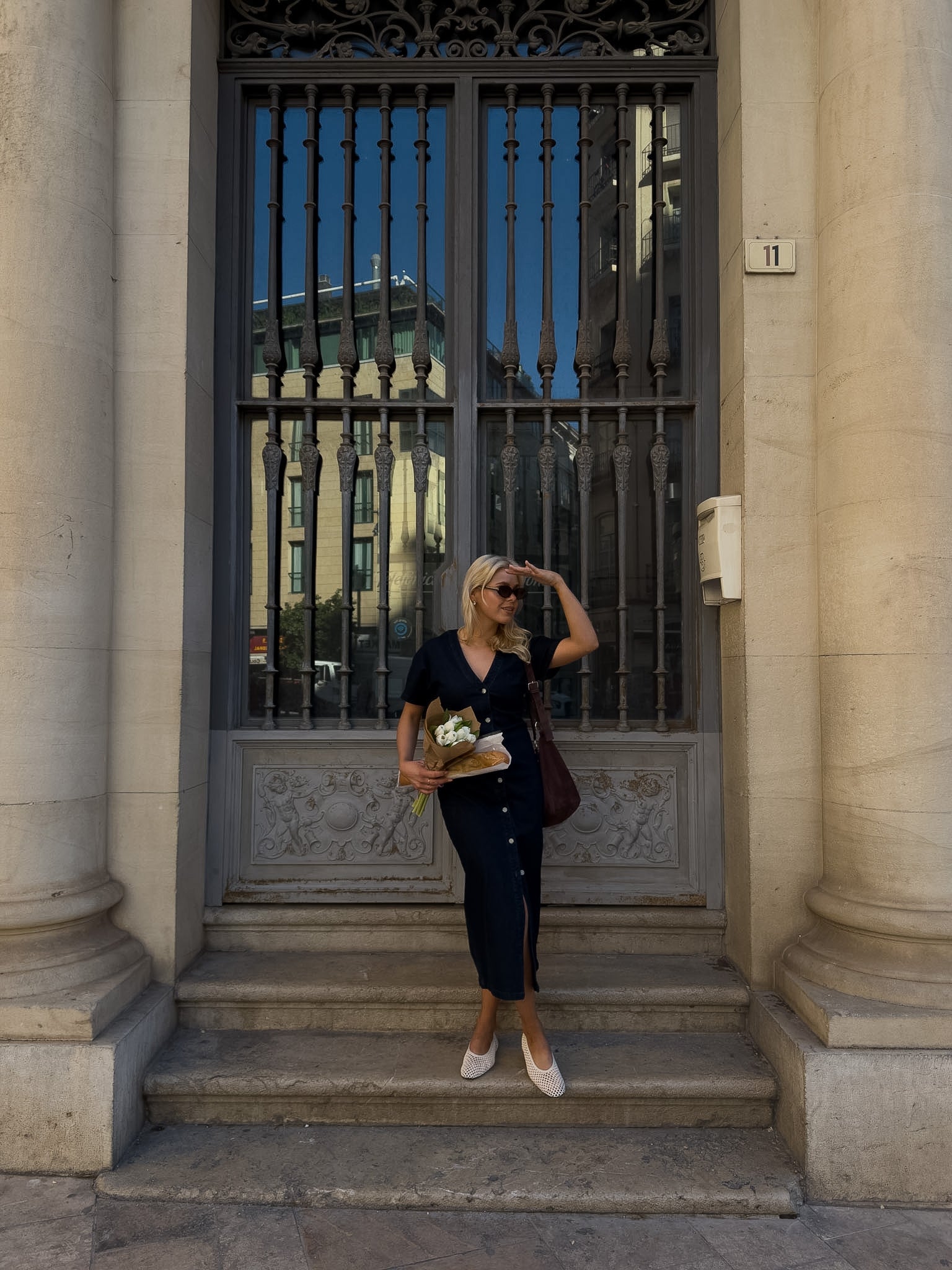 VMSANNI Long Dress - Dark Blue Denim