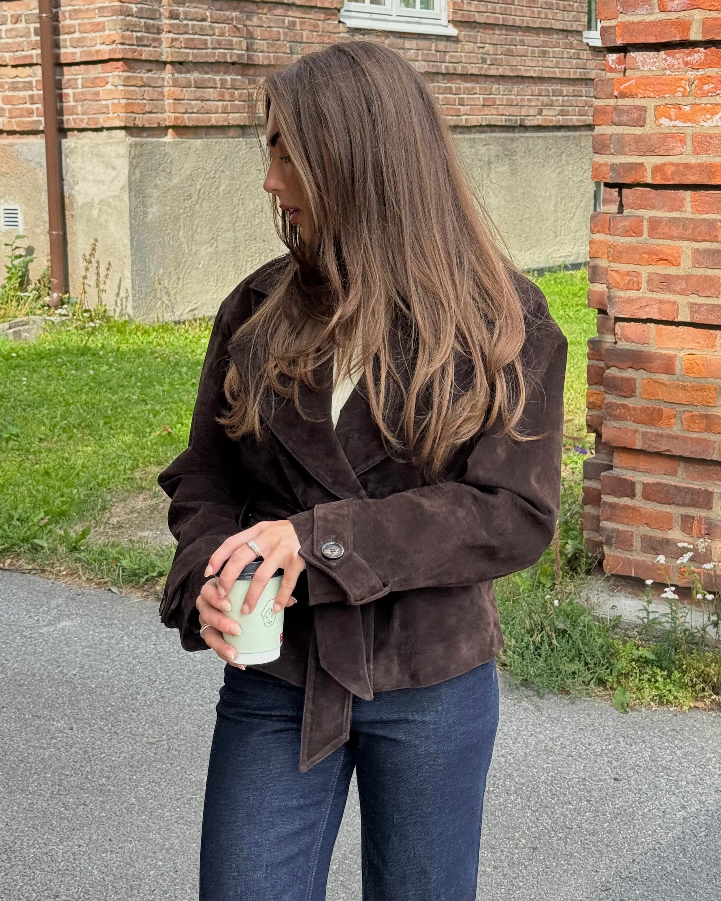 VMJANICEBETTY SUEDE JACKET - Chocolate Torte