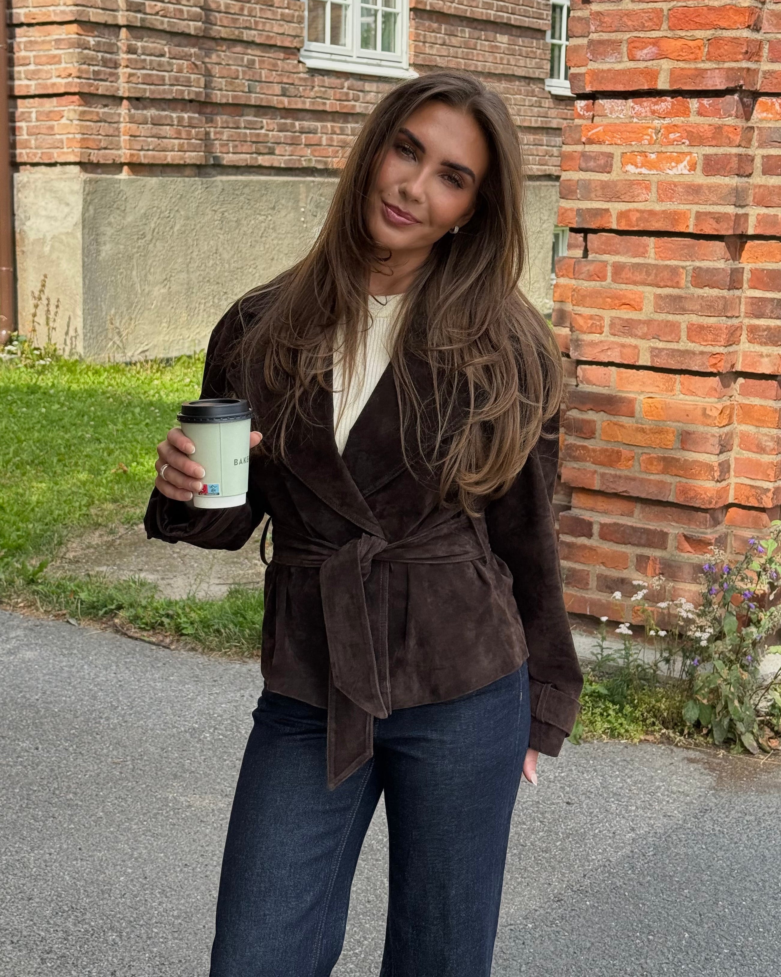 VMJANICEBETTY SUEDE JACKET - Chocolate Torte