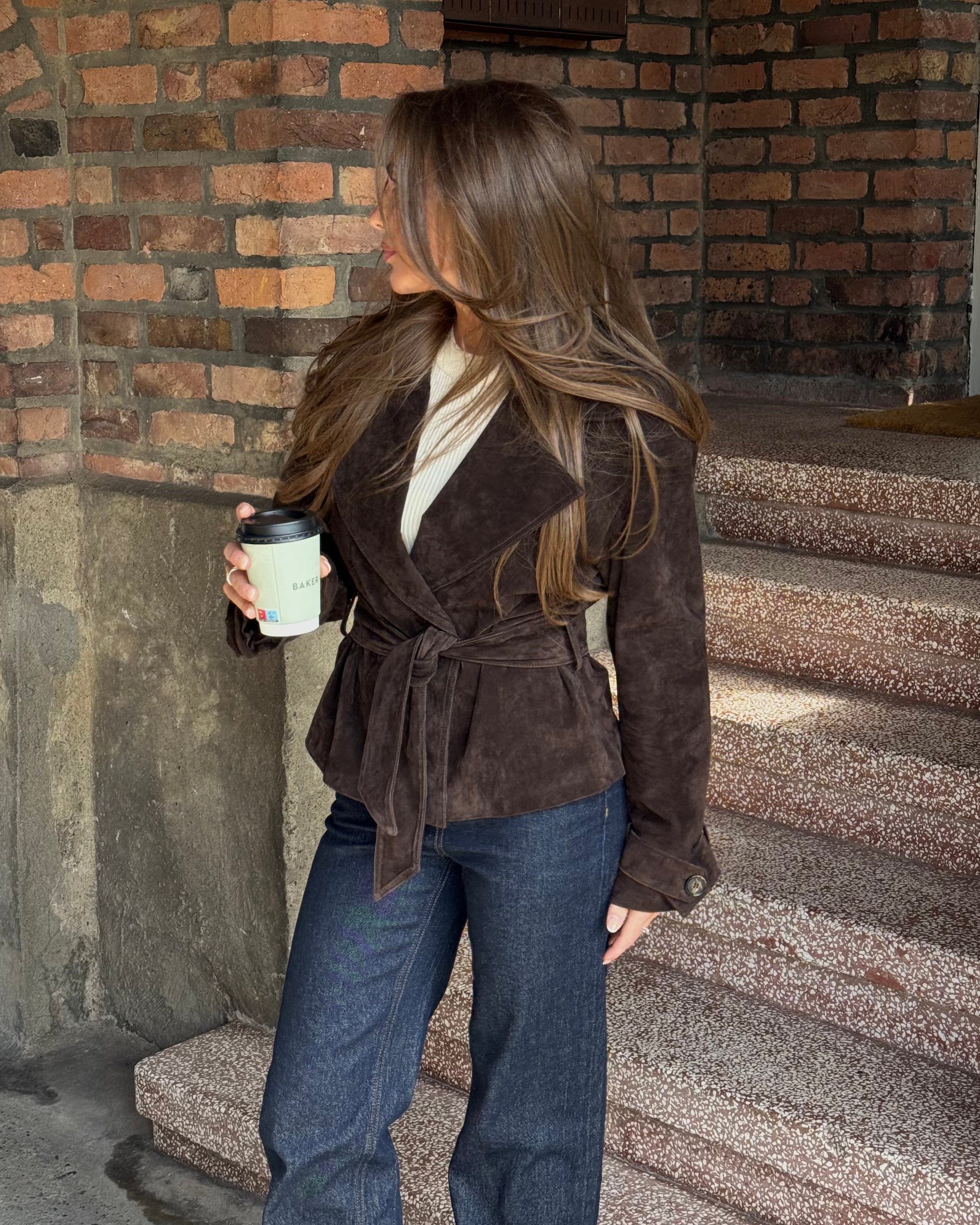 VMJANICEBETTY SUEDE JACKET - Chocolate Torte