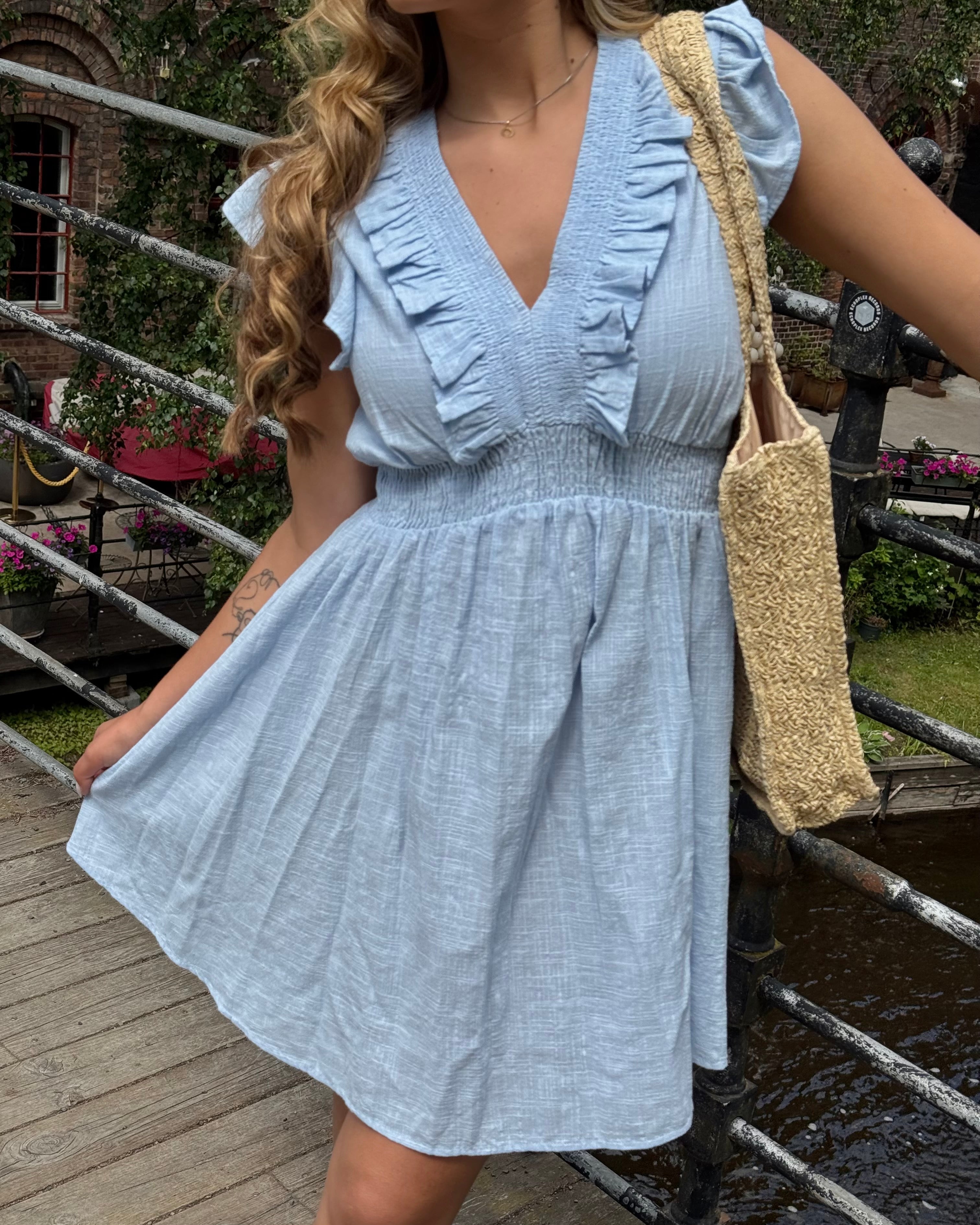 VMMIE Short Dress - Chambray Blue