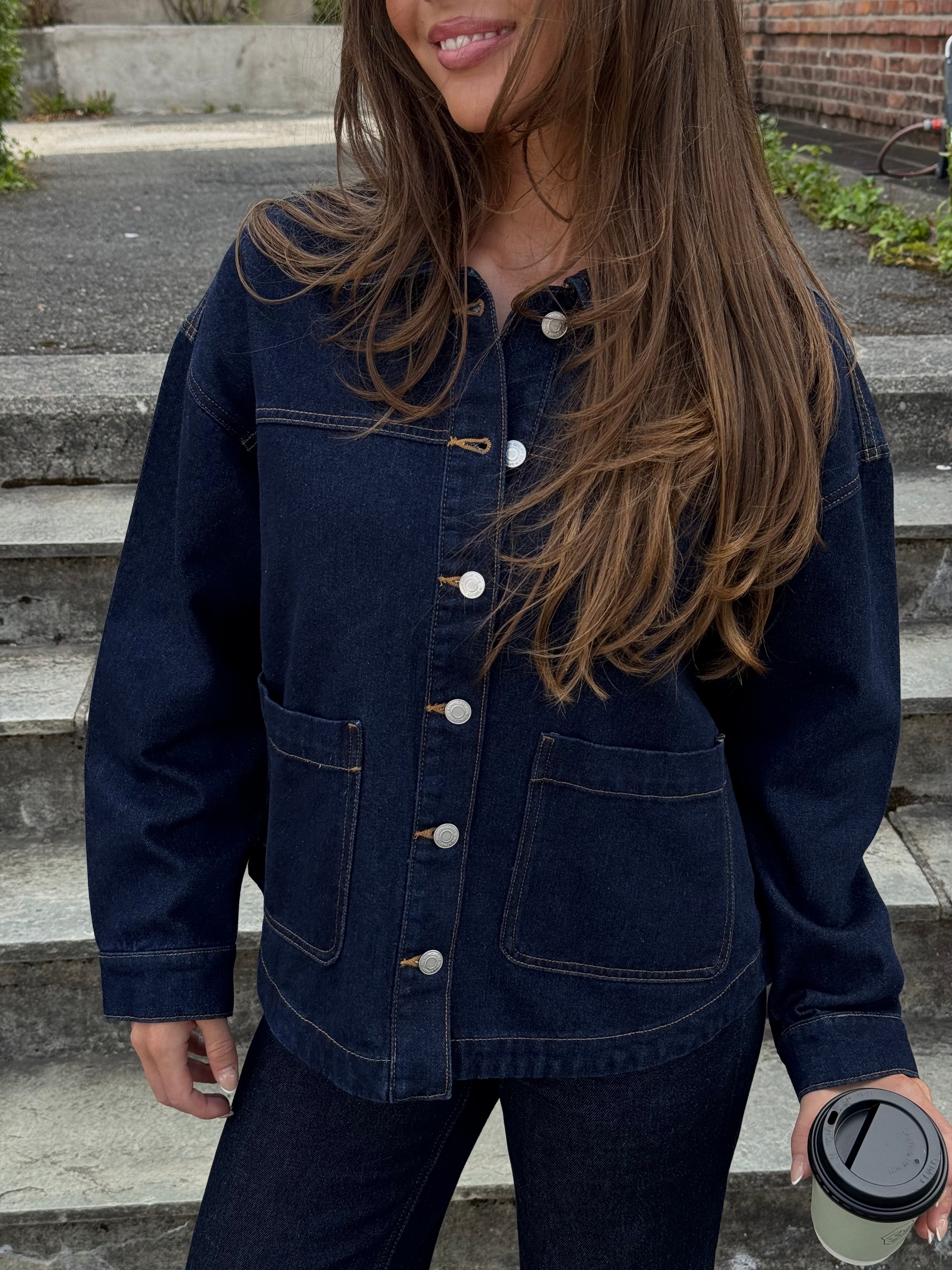 VMJAMIE Denim Jacket - Dark Blue Denim