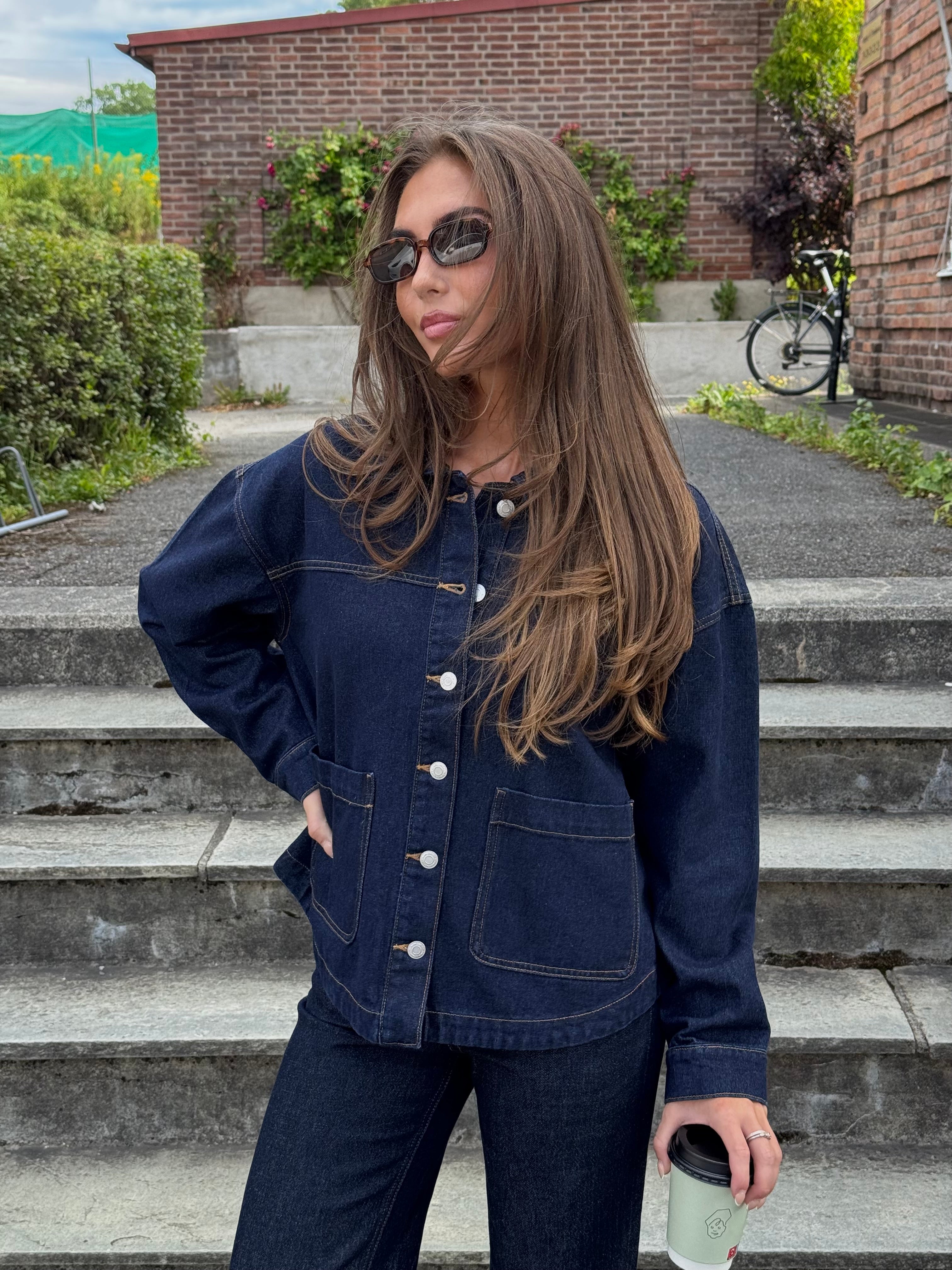 VMJAMIE Denim Jacket - Dark Blue Denim
