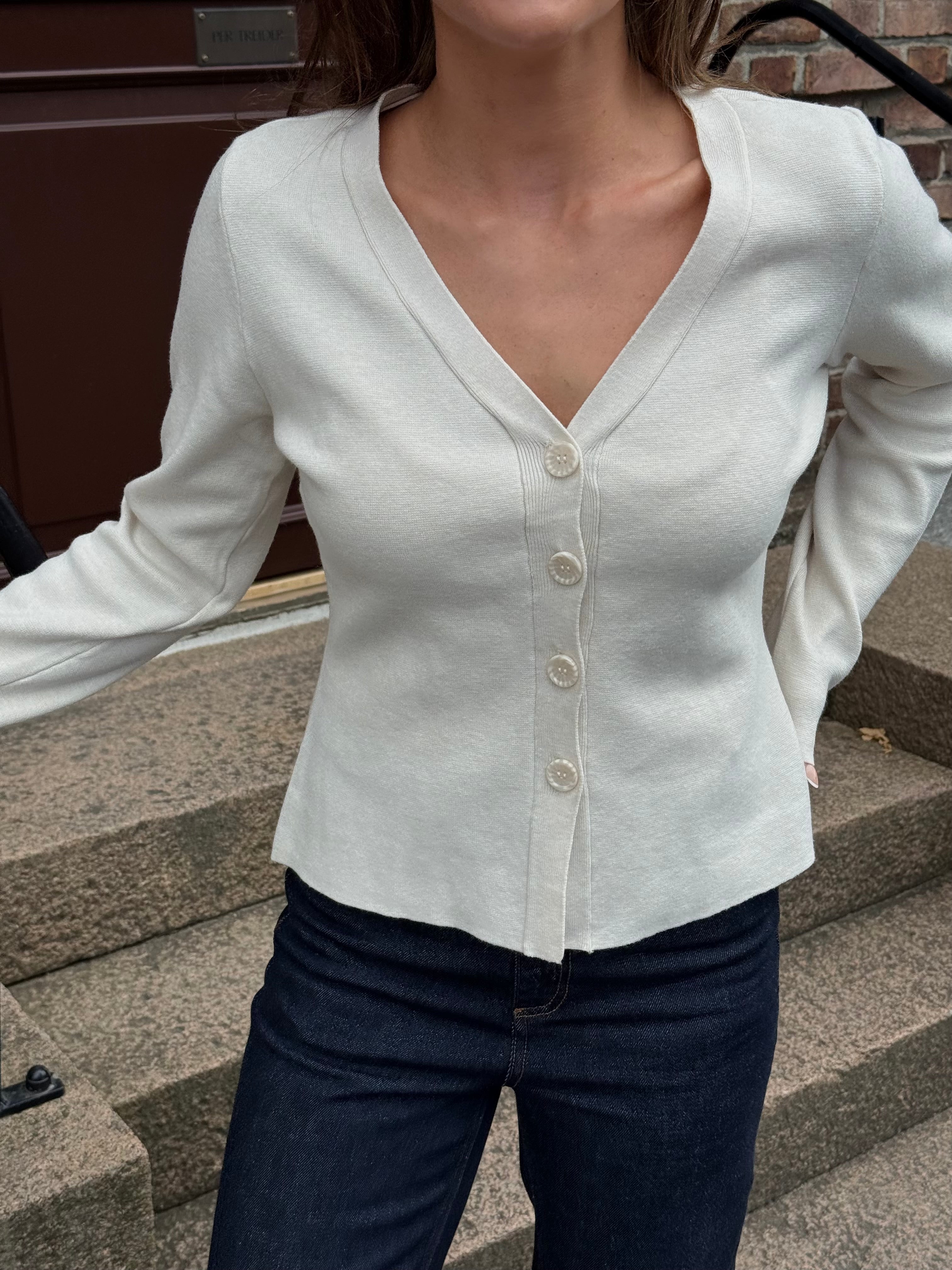 VMMILLE Knitted Cardigan - Birch
