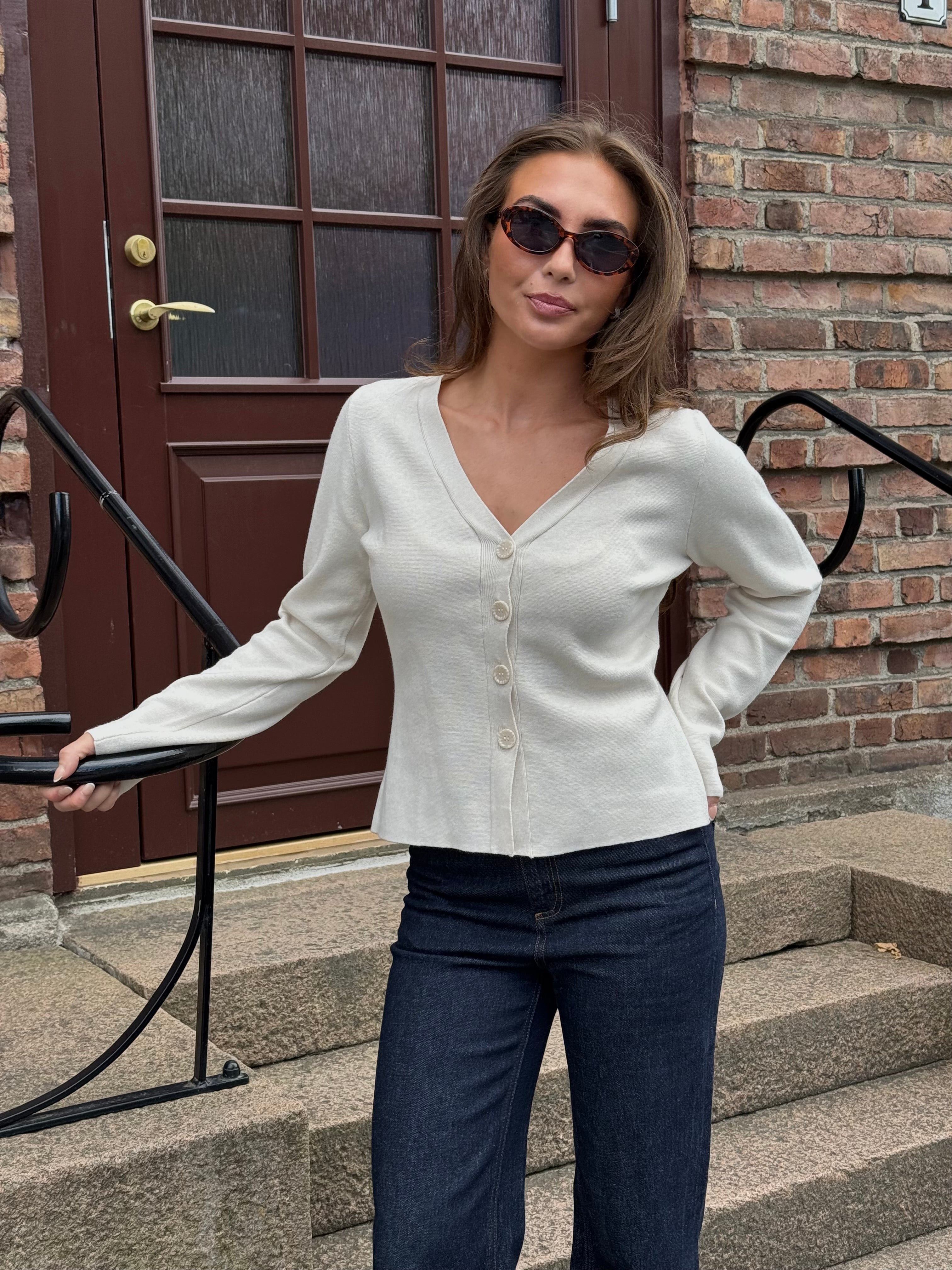 VMMILLE Knitted Cardigan - Birch