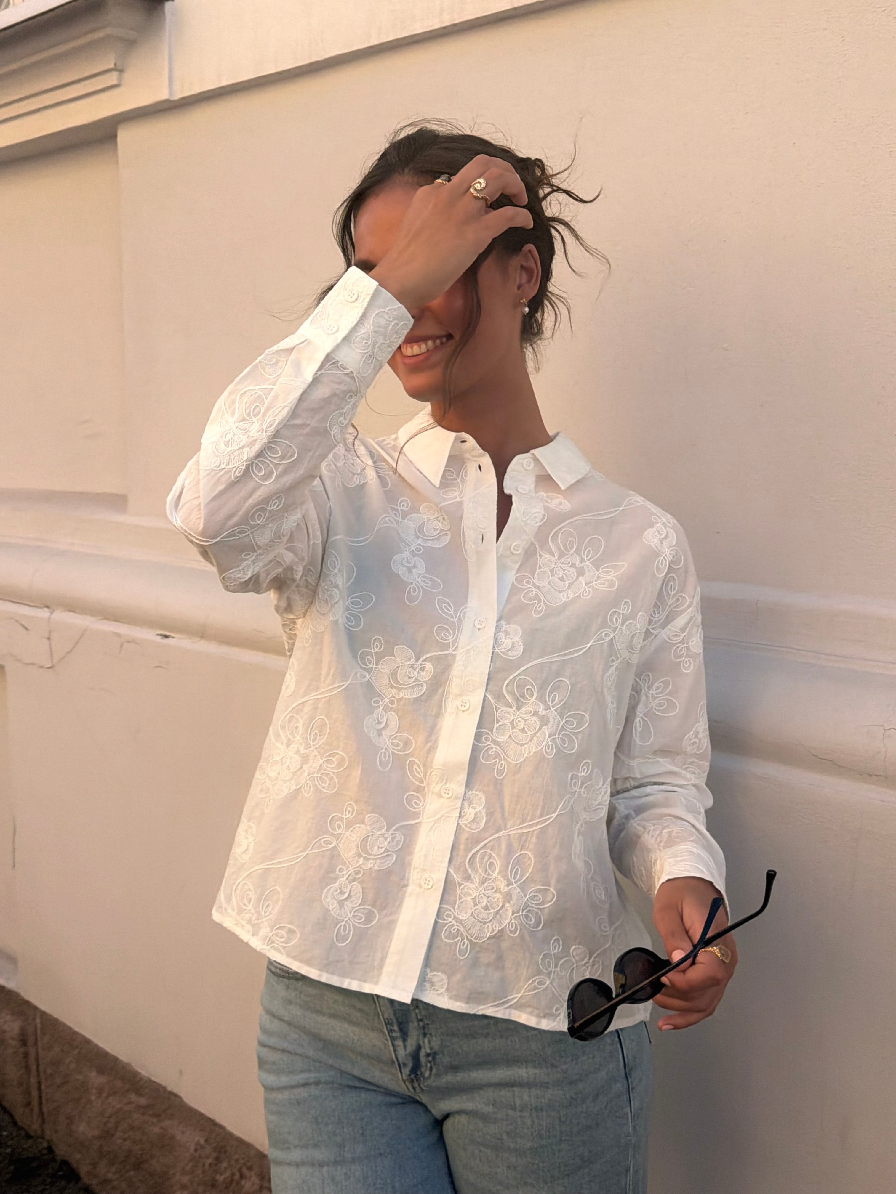 PCJEFINA Shirt - Cloud Dancer