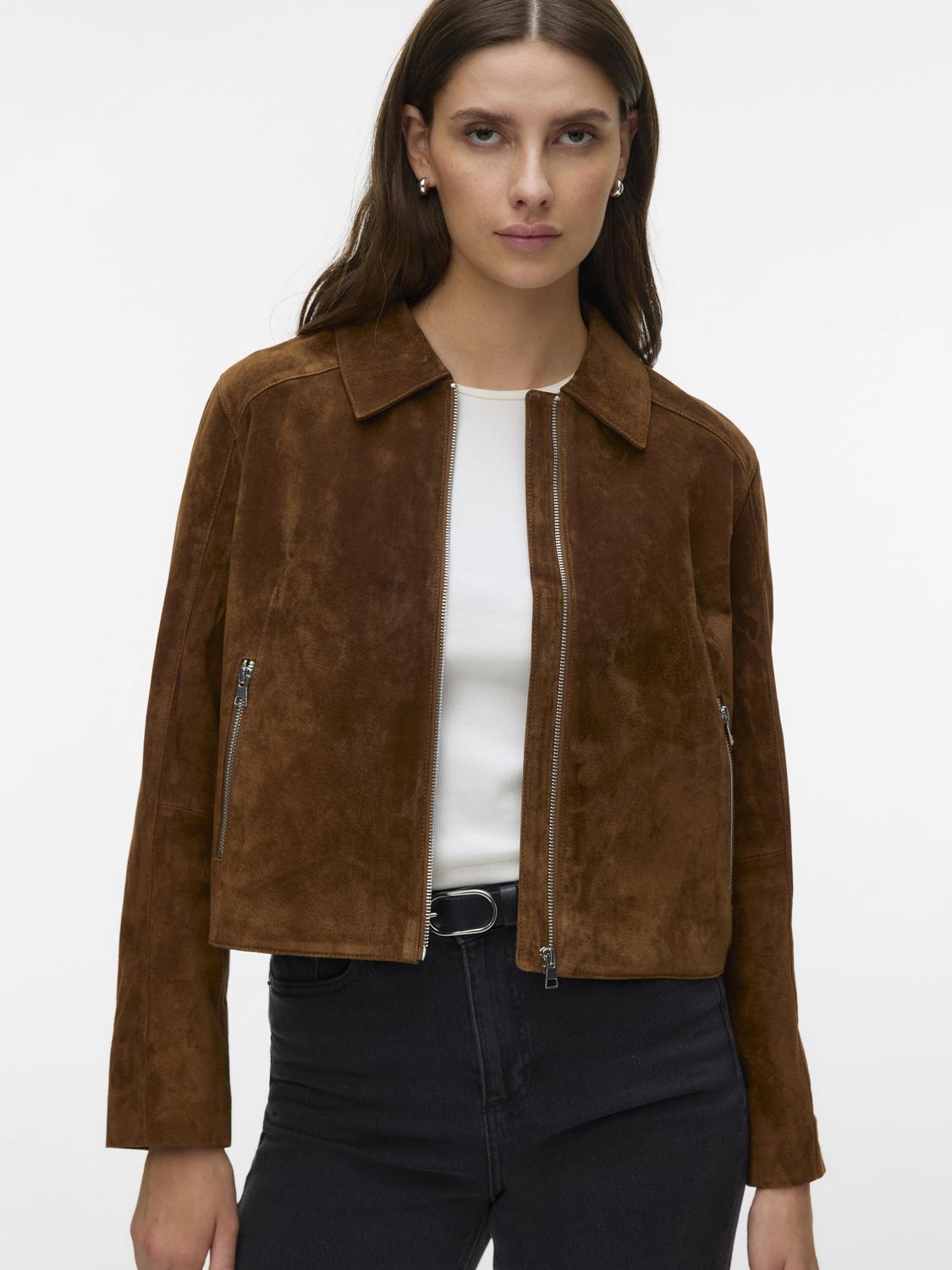 VMJANICEJADE SUEDE JACKET - Dachshund