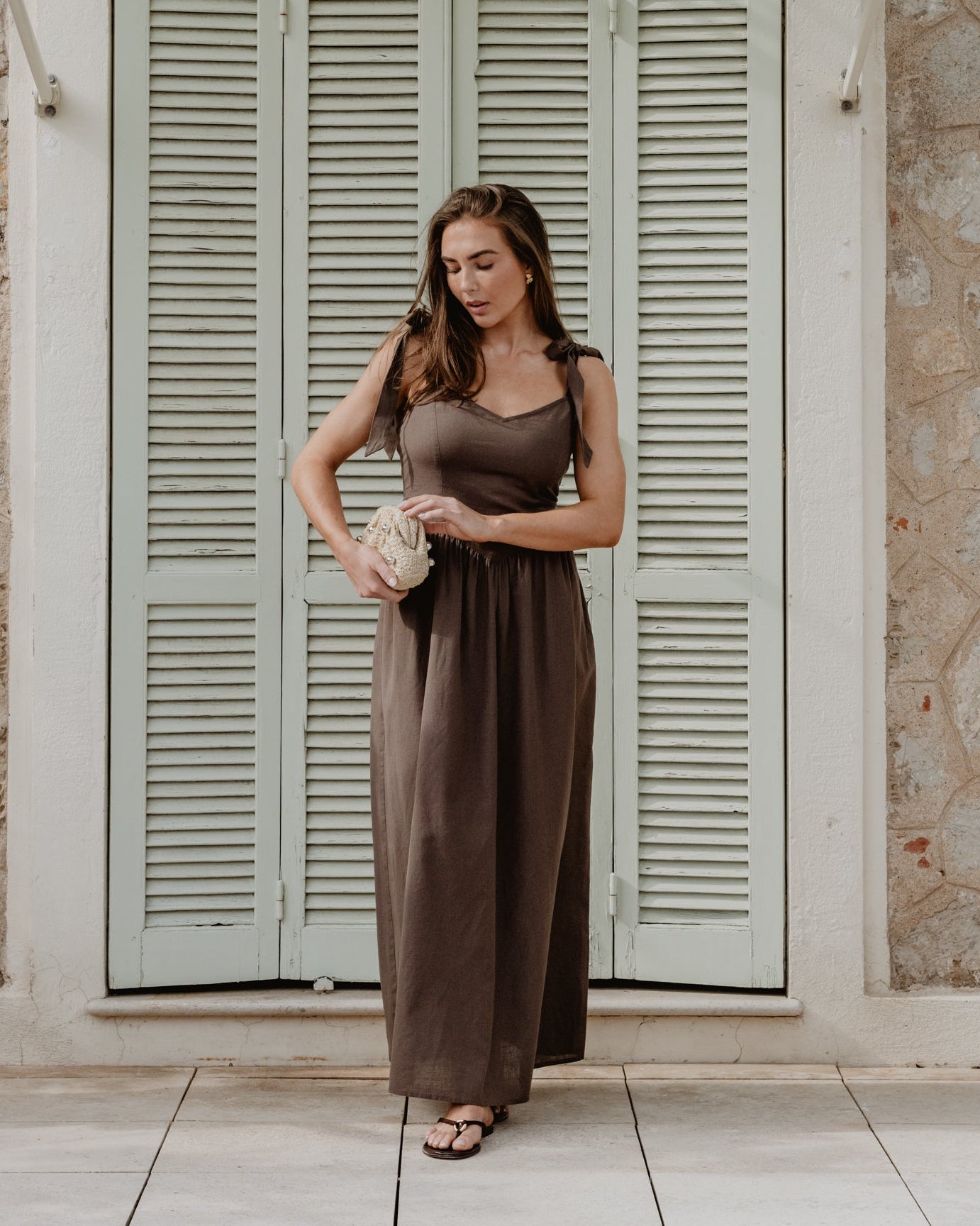 VMJULIA Long Dress - Chocolate Martini