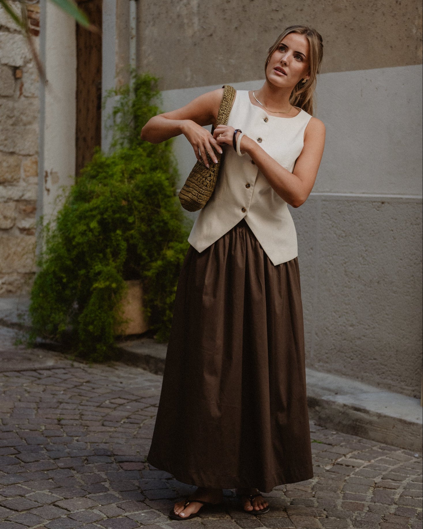 VMFRIBA Long Skirt - Chocolate Brown