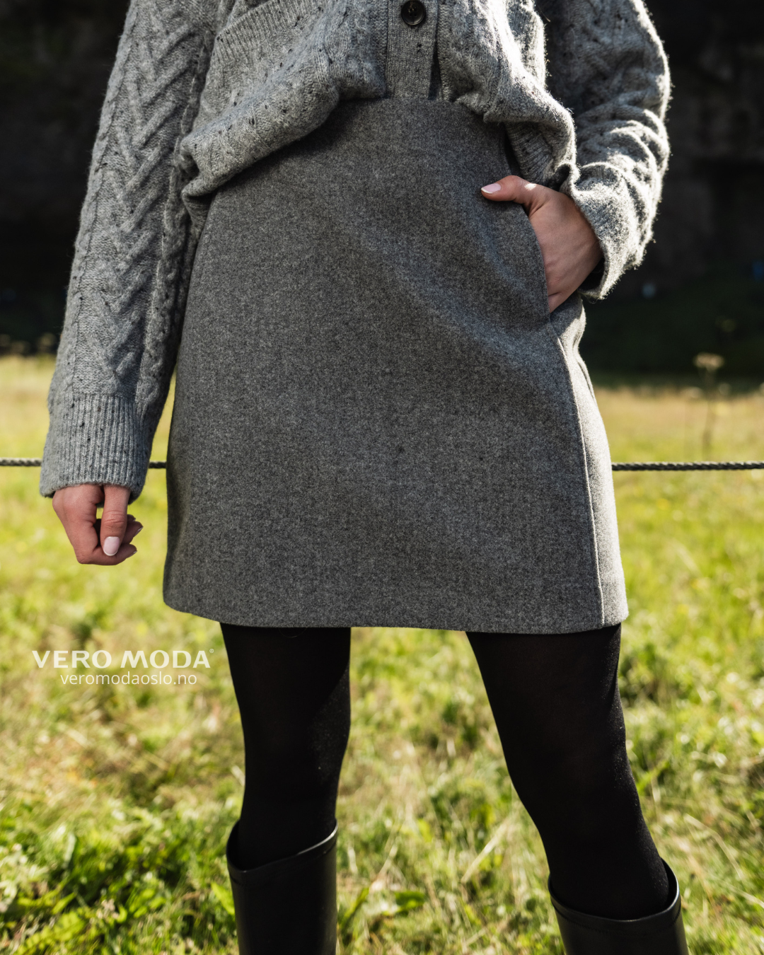 VMFORTUNEALLISON Skirt - Medium Grey Melange