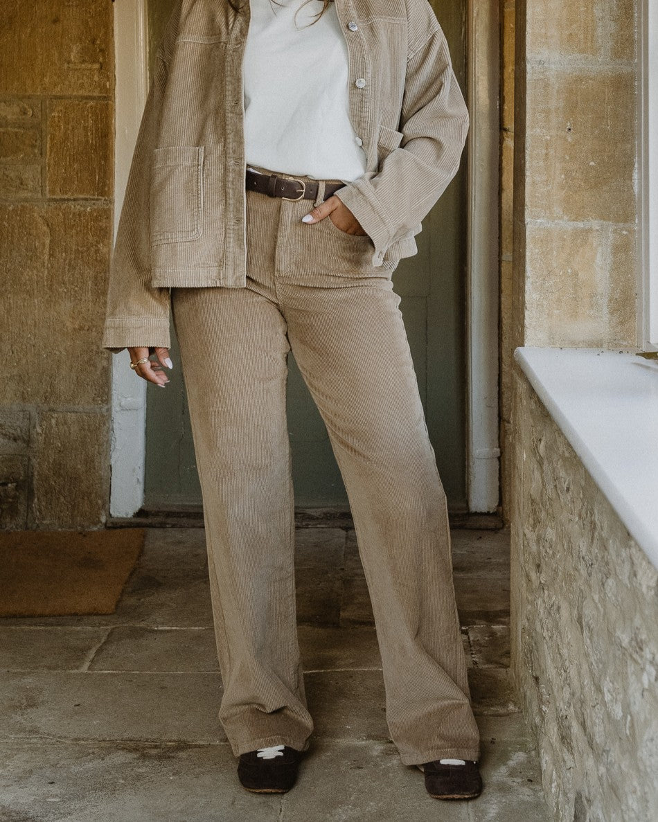 VMTESSA Cord Trousers - Silver Mink