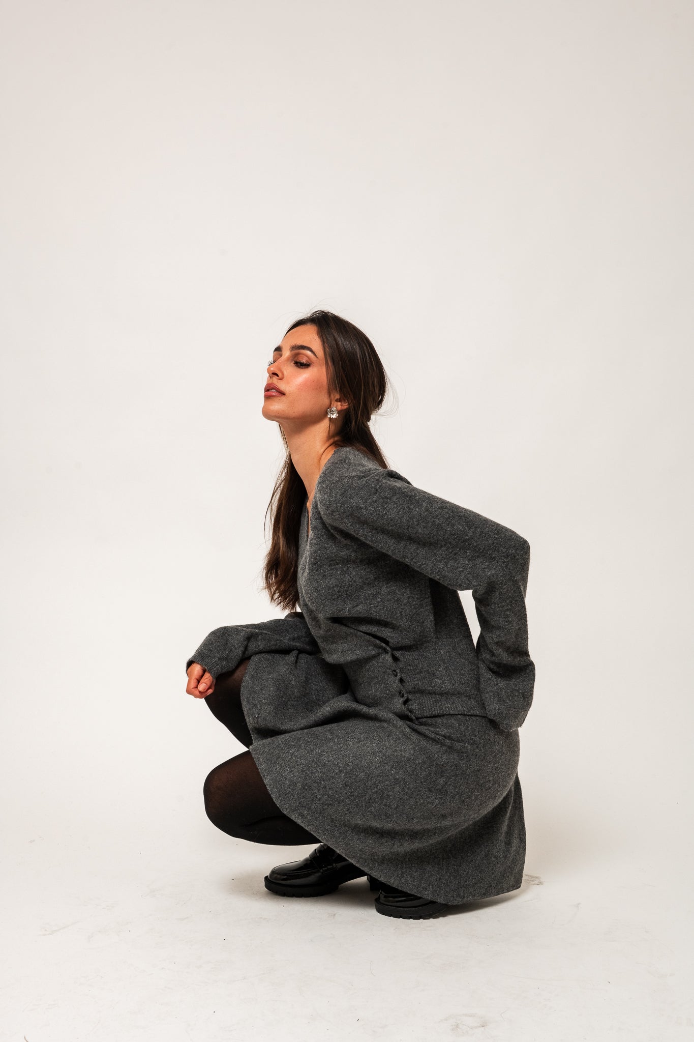NMSLOAN KNIT - Dark Grey Melange