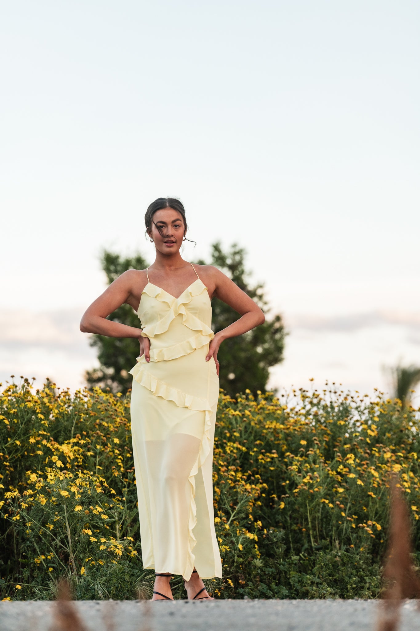 VMAMINA Long Dress - Pale Banana