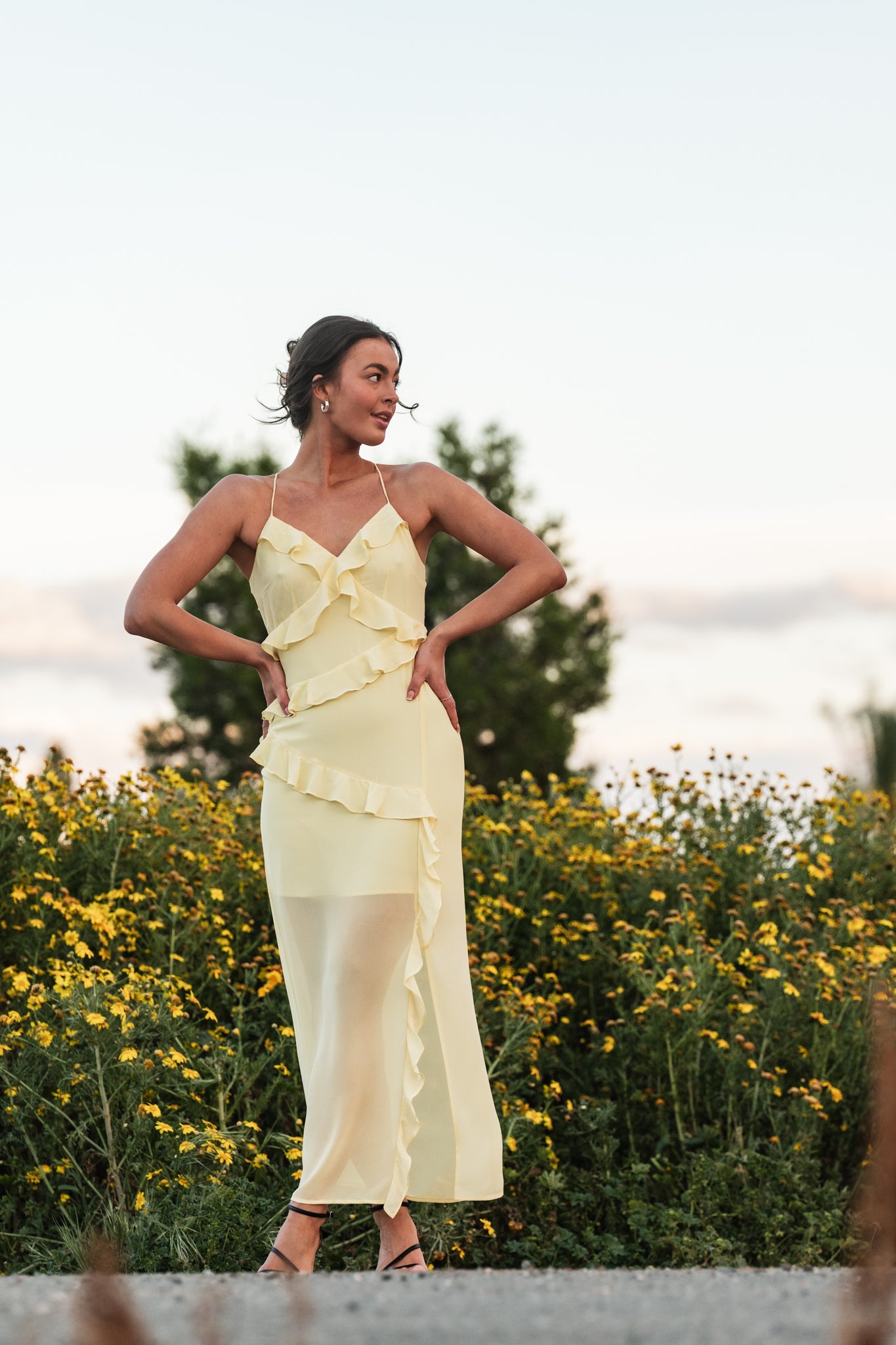 VMAMINA Long Dress - Pale Banana