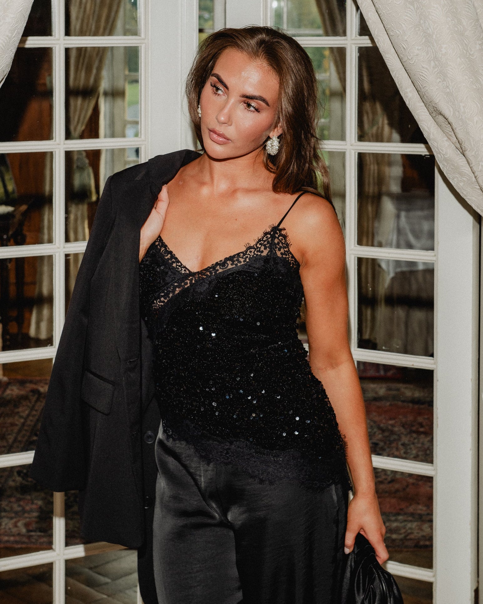 PCKAMMY TOP - Black