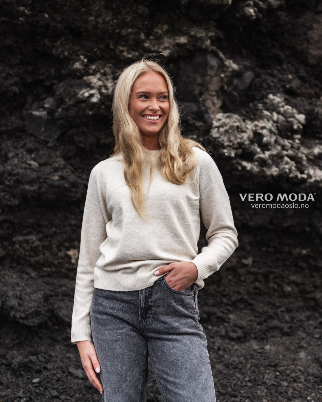 Vero Moda | VMDOFFY langermet genser | Beige | Dame