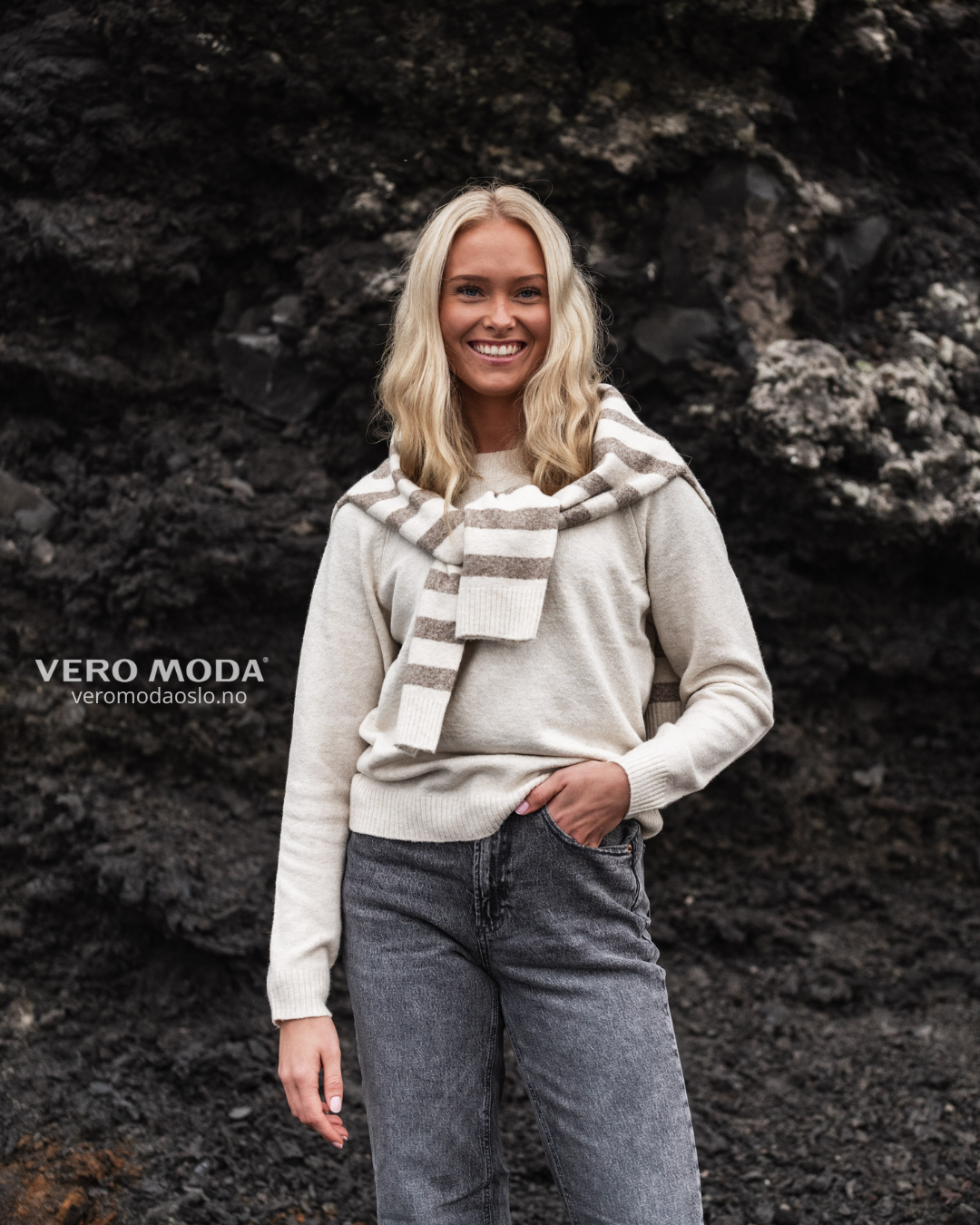 Vero Moda | VMDOFFY langermet genser | Beige | Dame