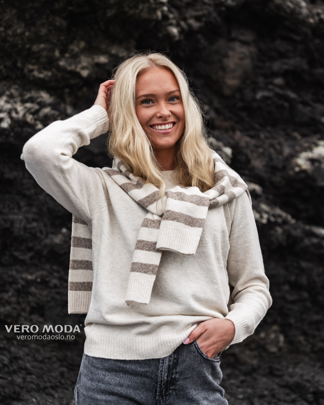 Vero Moda | VMDOFFY langermet genser | Beige | Dame