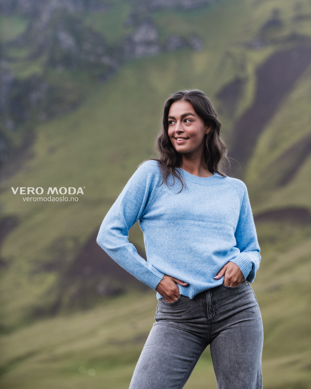 Vero Moda | VMDOFFY langermet genser | Blå | Dame