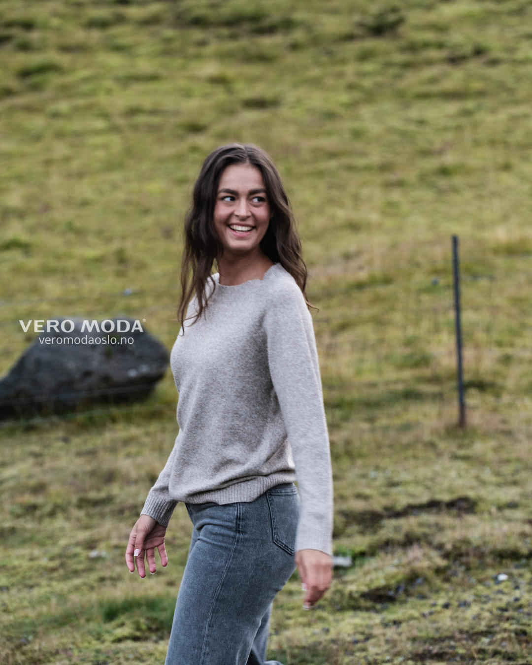 Vero Moda | VMDOFFY langermet genser | Beige | Dame