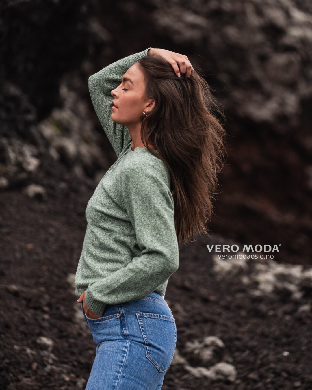 Vero Moda | VMDOFFY langermet genser | Grønn | Dame