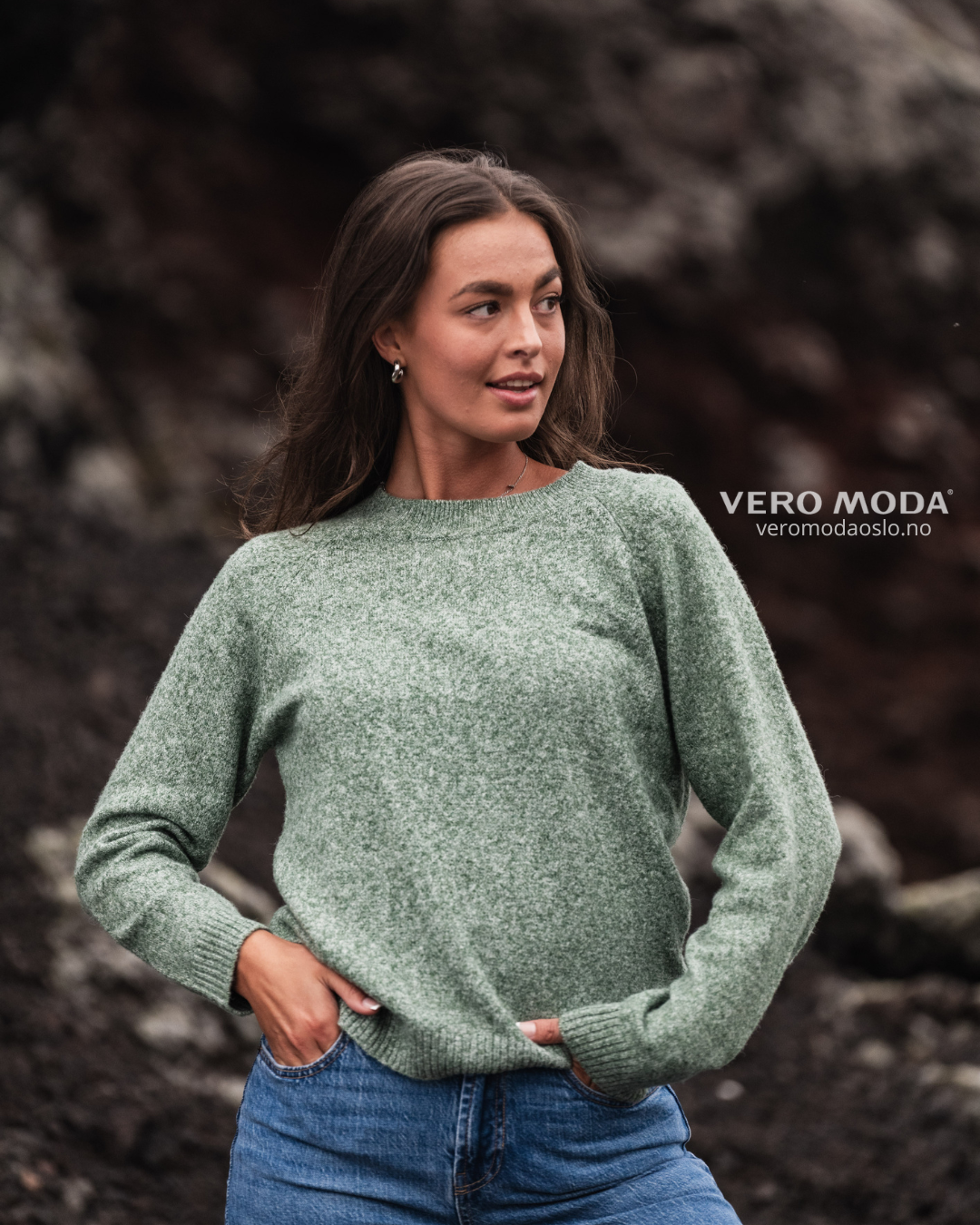 Vero Moda | VMDOFFY langermet genser | Grønn | Dame