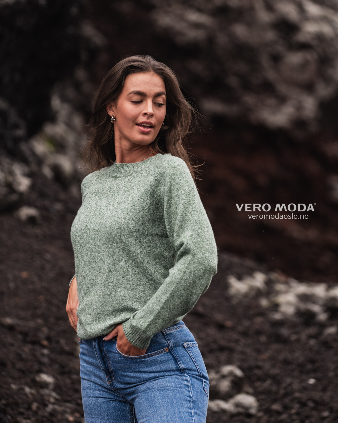 Vero Moda | VMDOFFY langermet genser | Grønn | Dame