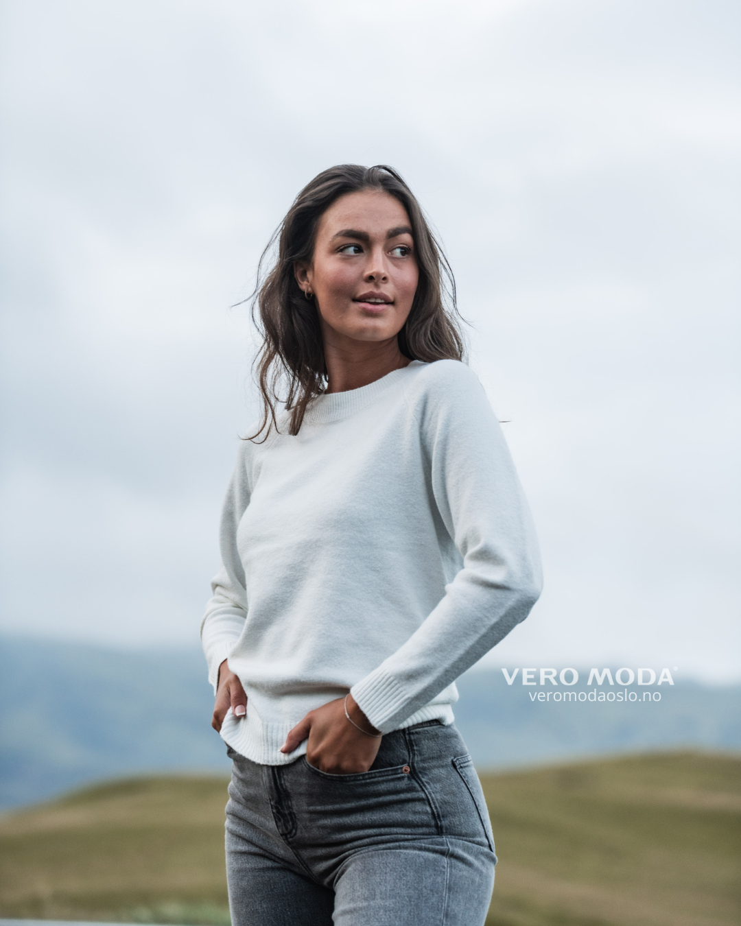 Vero Moda | VMDOFFY langermet genser | Hvit | Dame