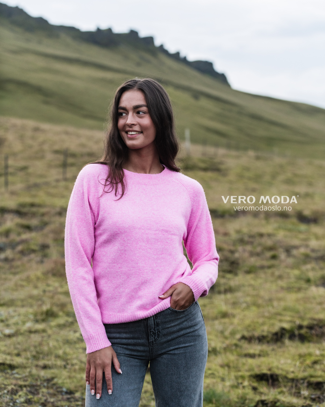 Vero Moda | VMDOFFY langermet genser | Rosa | Dame