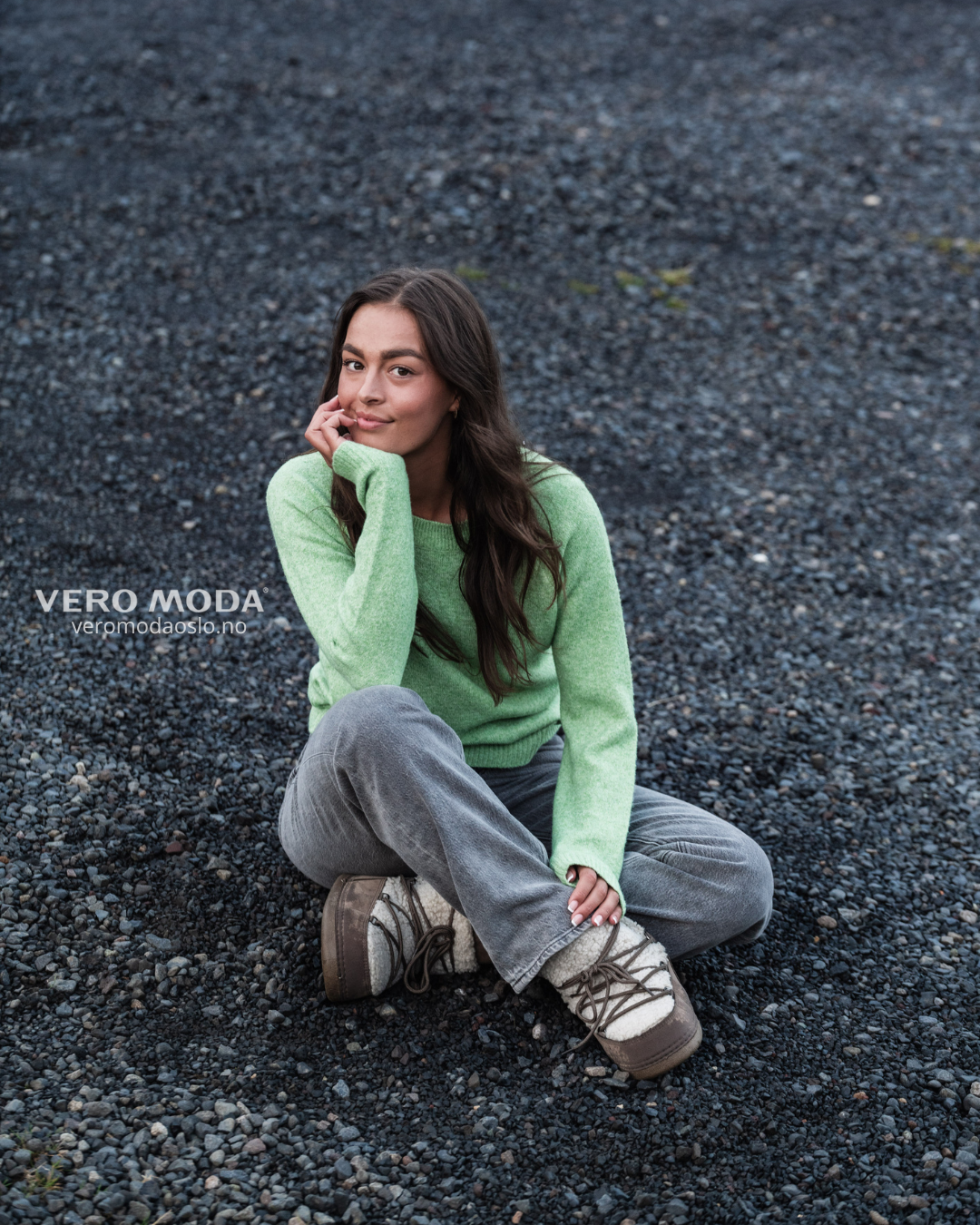 Vero Moda | VMDOFFY langermet genser | Grønn | Dame