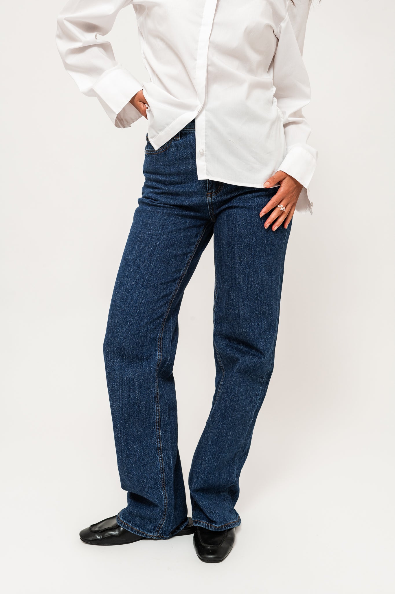 VMTESSA Wide Jeans - Dark Blue Denim