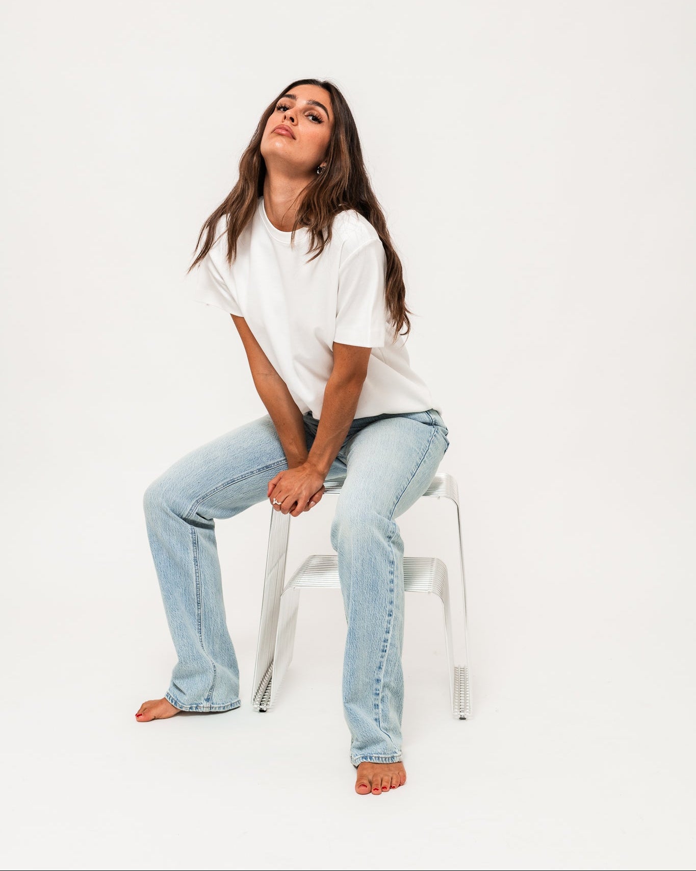 VMTESSA Straight Jeans - Light Blue Denim