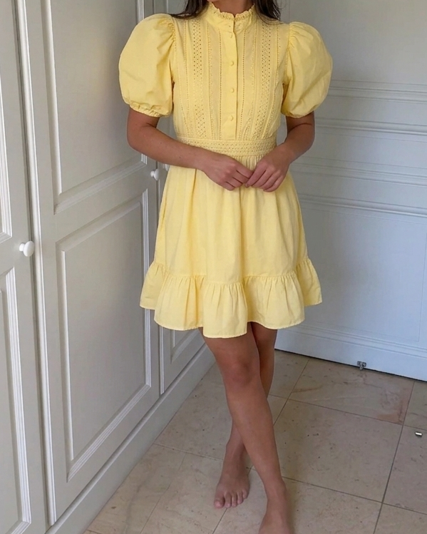 AWCLOVER Short Dress - Pale Banana