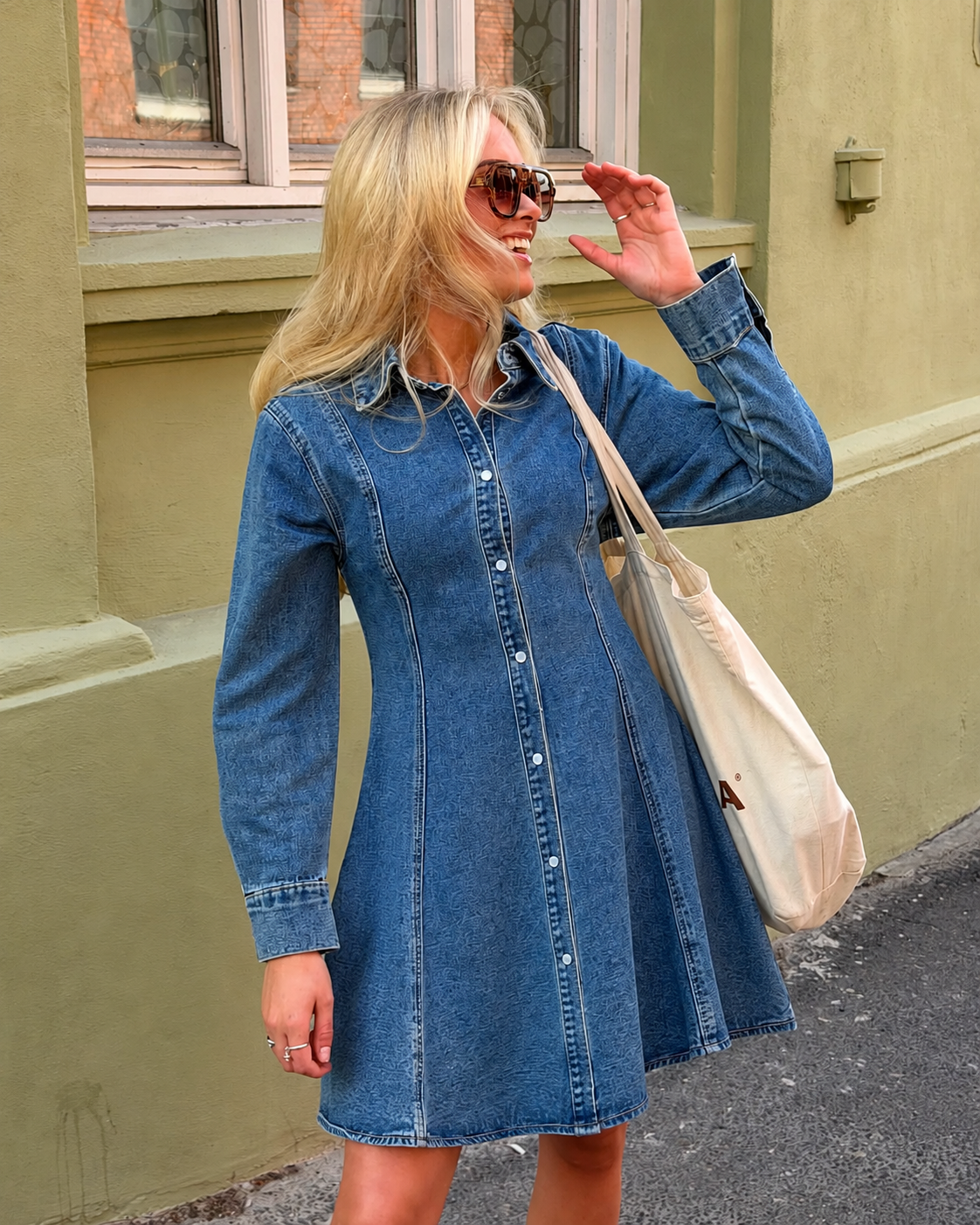 VMJESSIE Short Dress - Medium Blue Denim