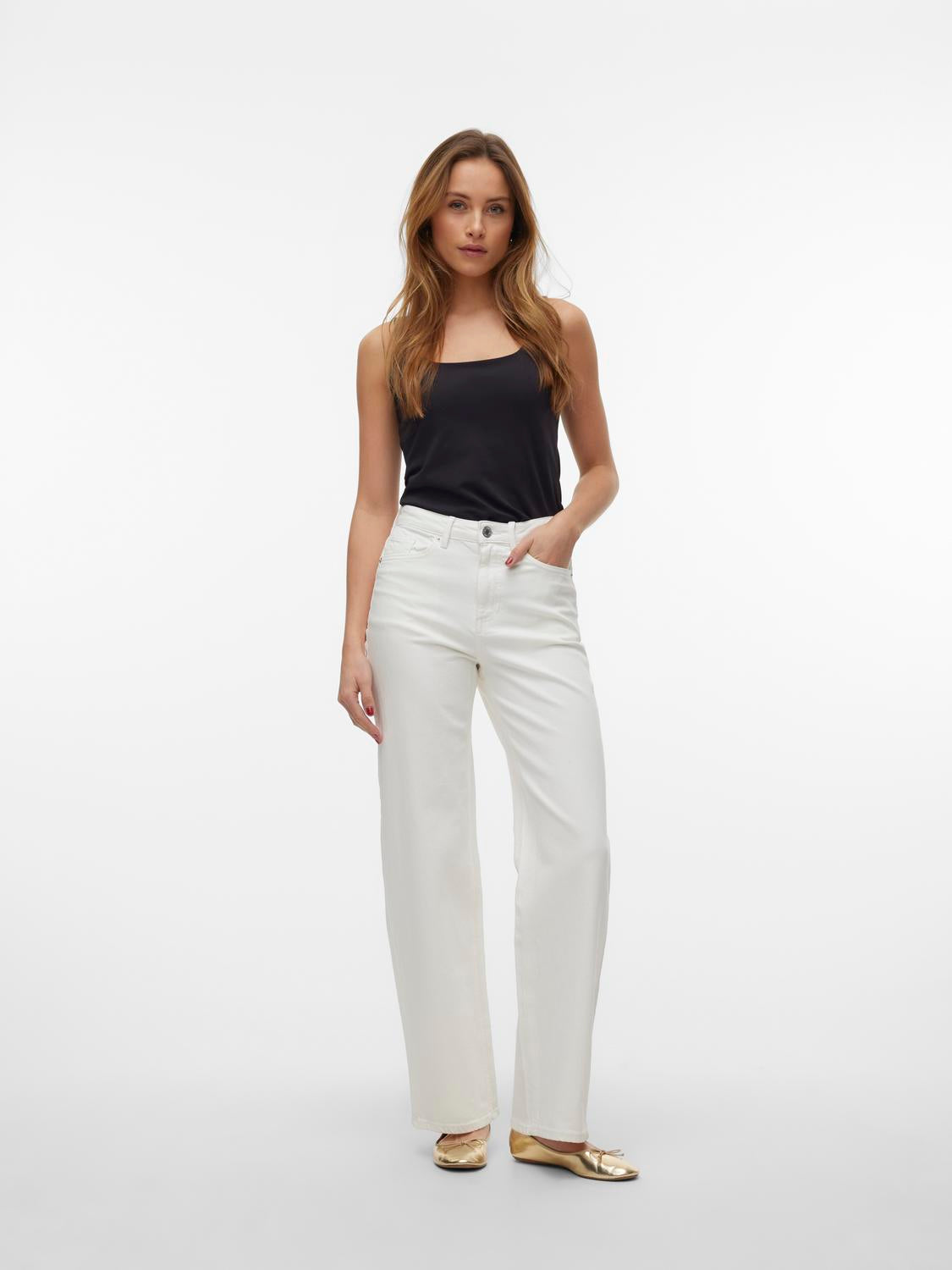 VMTESSA Wide Jeans - Bright White