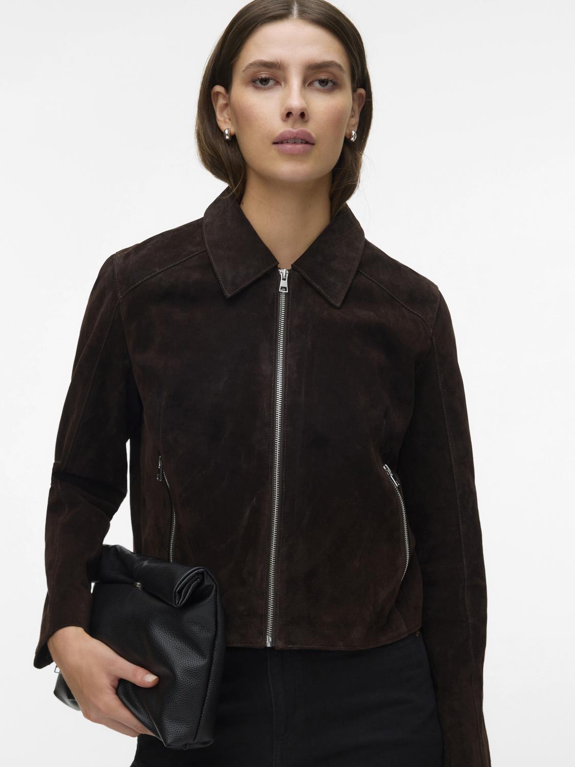 VMJANICEJADE SUEDE JACKET - Chocolate Torte